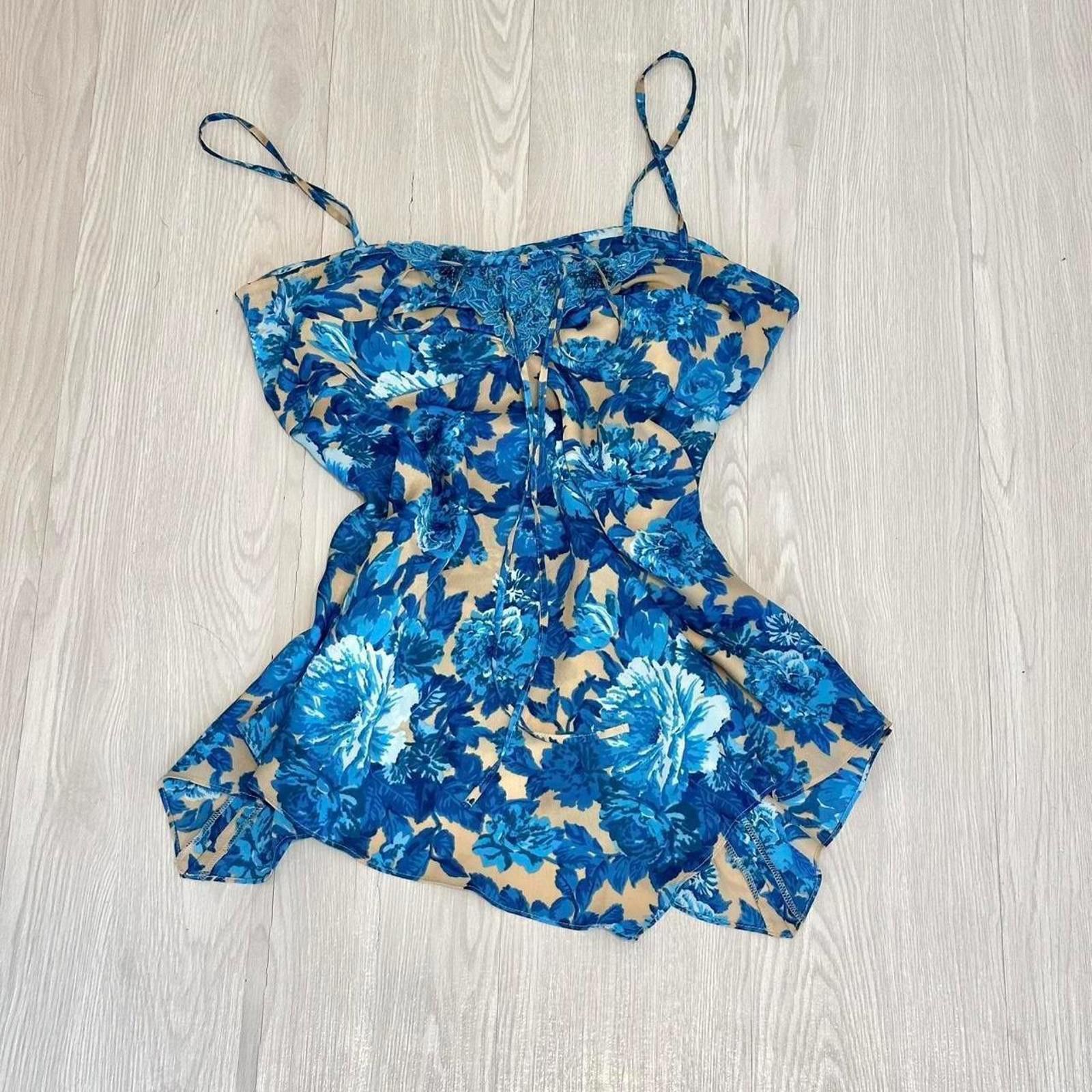 Other Whimsy blue flower 2000s camisole top Size XS / US 0-2 / IT 36-38 - 2 Thumbnail