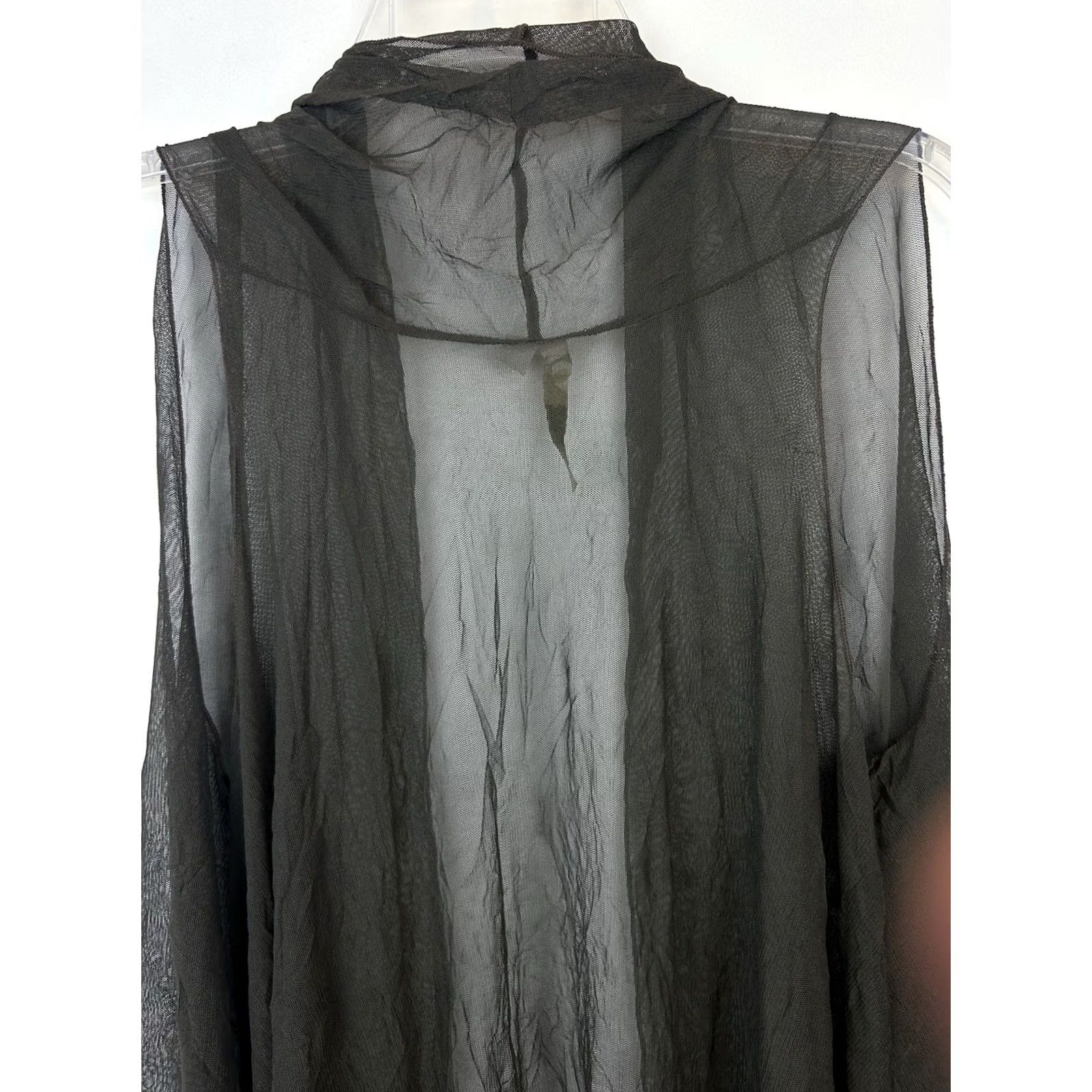 Vintage Comfy USA Jacket Women S Gray Solid Sheer Open Duster Cardigan Topper asymmetrical Mid-Length Size S / US 4 / IT 40 - 4 Thumbnail