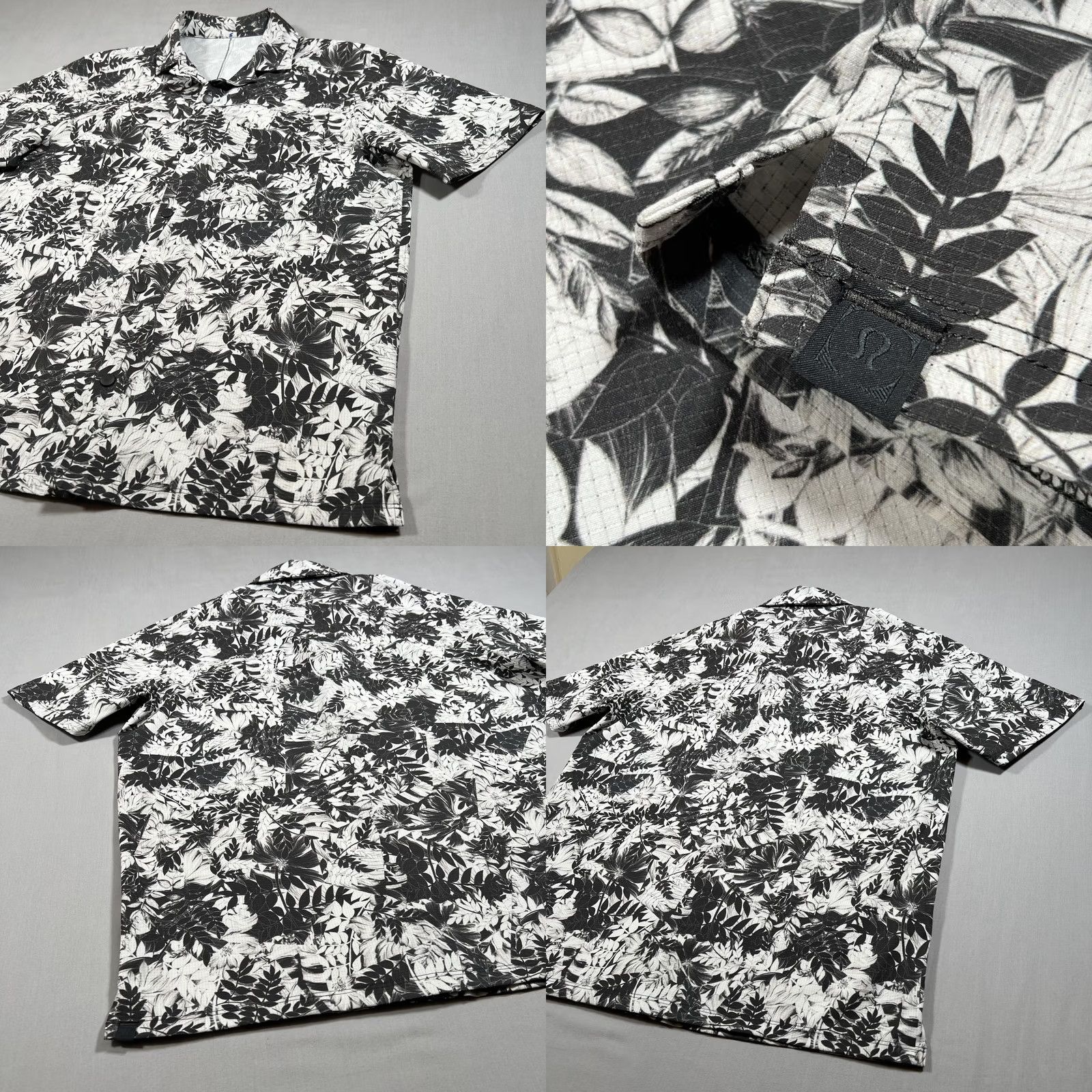 Lululemon Lululemon Men's M Black White Floral Leaf Print Casual Button Up Camp Shirt Size US M / EU 48-50 / 2 - 8 Thumbnail