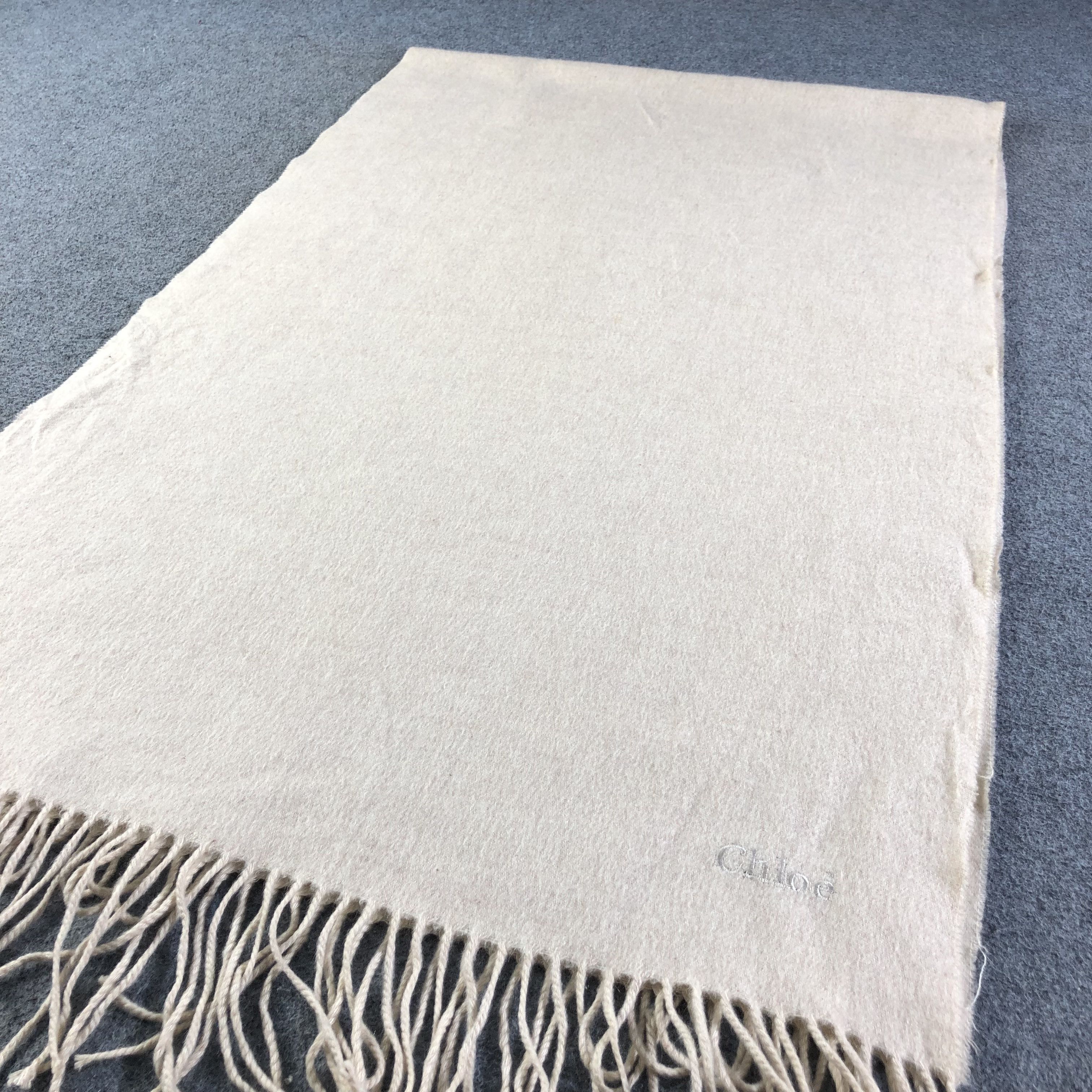 Vintage Chloe Plain Cashmere Scarf Muffler V1832 Size ONE SIZE - 3 Thumbnail