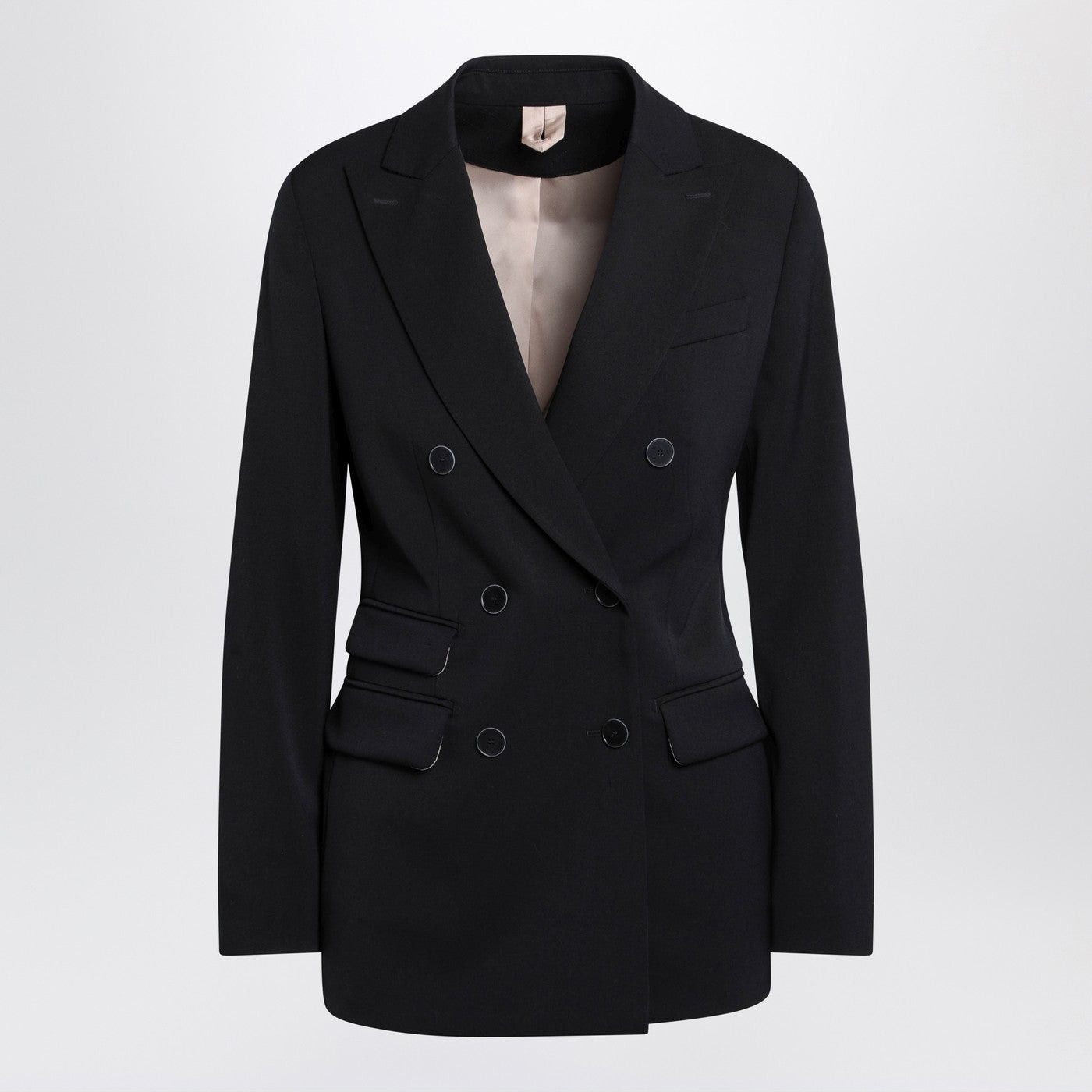 Max Mara Max Mara Blue Double-Breasted Wool Jacket Size L / US 10 / IT 46 - 1 Thumbnail
