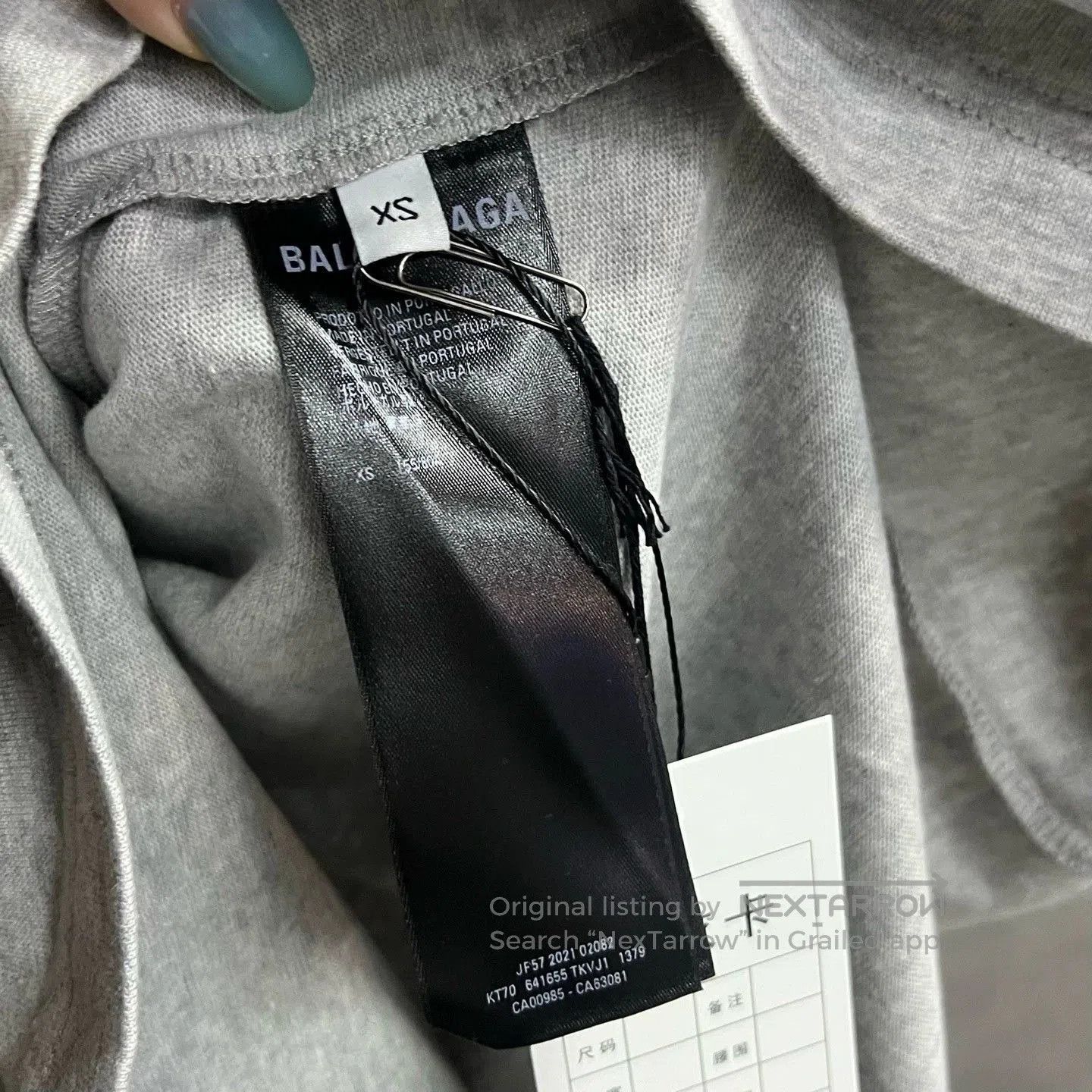 Balenciaga Balenciaga Gray Logo Print Short Sleeve T-shirt. Size US XS / EU 42 / 0 - 4 Thumbnail