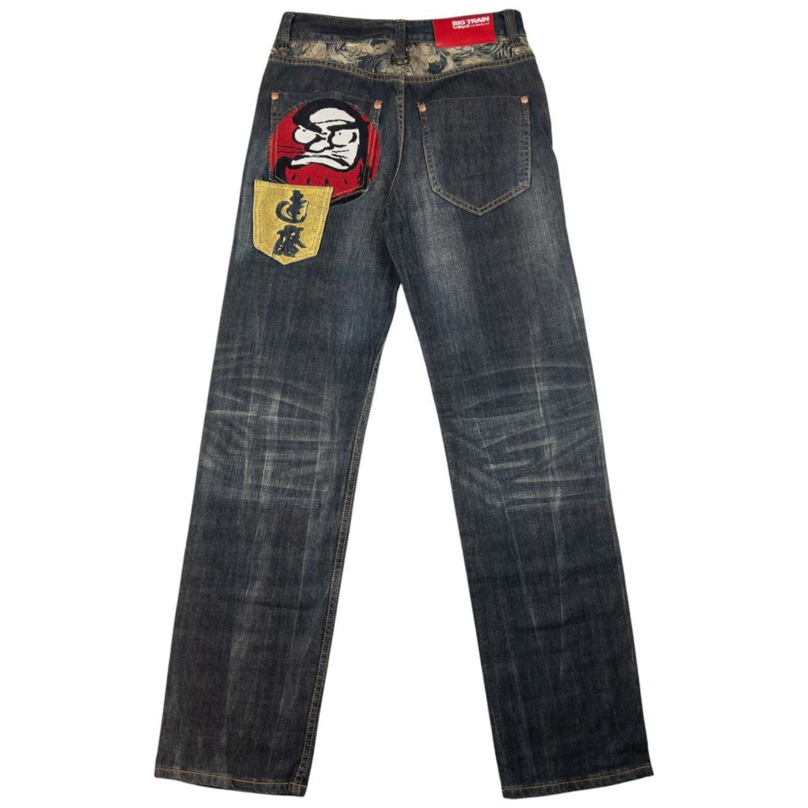 Other Vintage Big Train Embroidered Patchwork Denim Jeans Size W30 Size US 30 / EU 46 - 2 Thumbnail