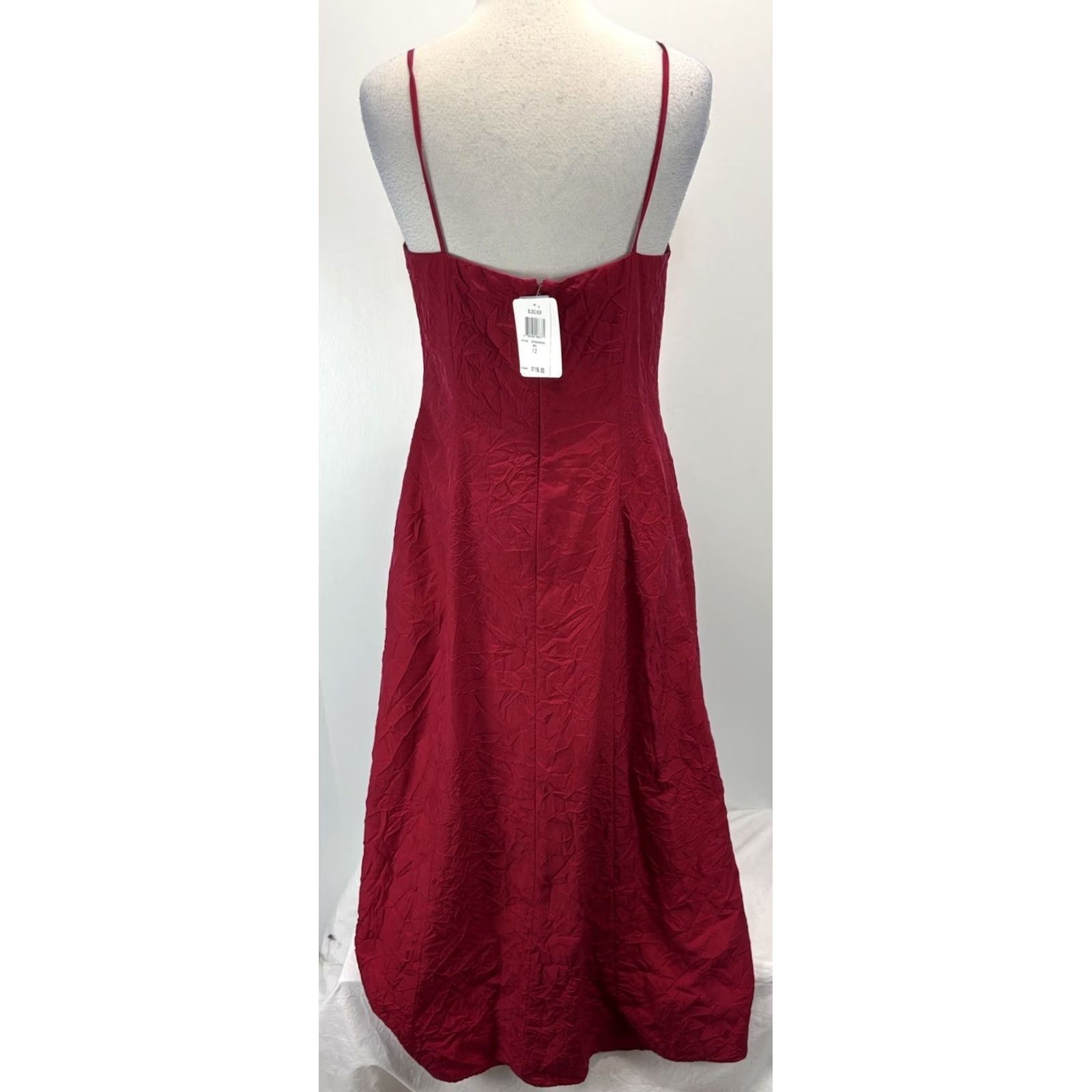 Vintage VINTAGE INC 100% Silk Maxi Dress Gown Women’s 12 Red Crinkled Silk Whimsigoth Fairy Dress Size XL / US 12-14 / IT 48-50 - 3 Thumbnail