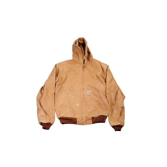 Carhartt Vintage 90's Carhartt Tan Full Zip Hoodie Jacket | Grailed