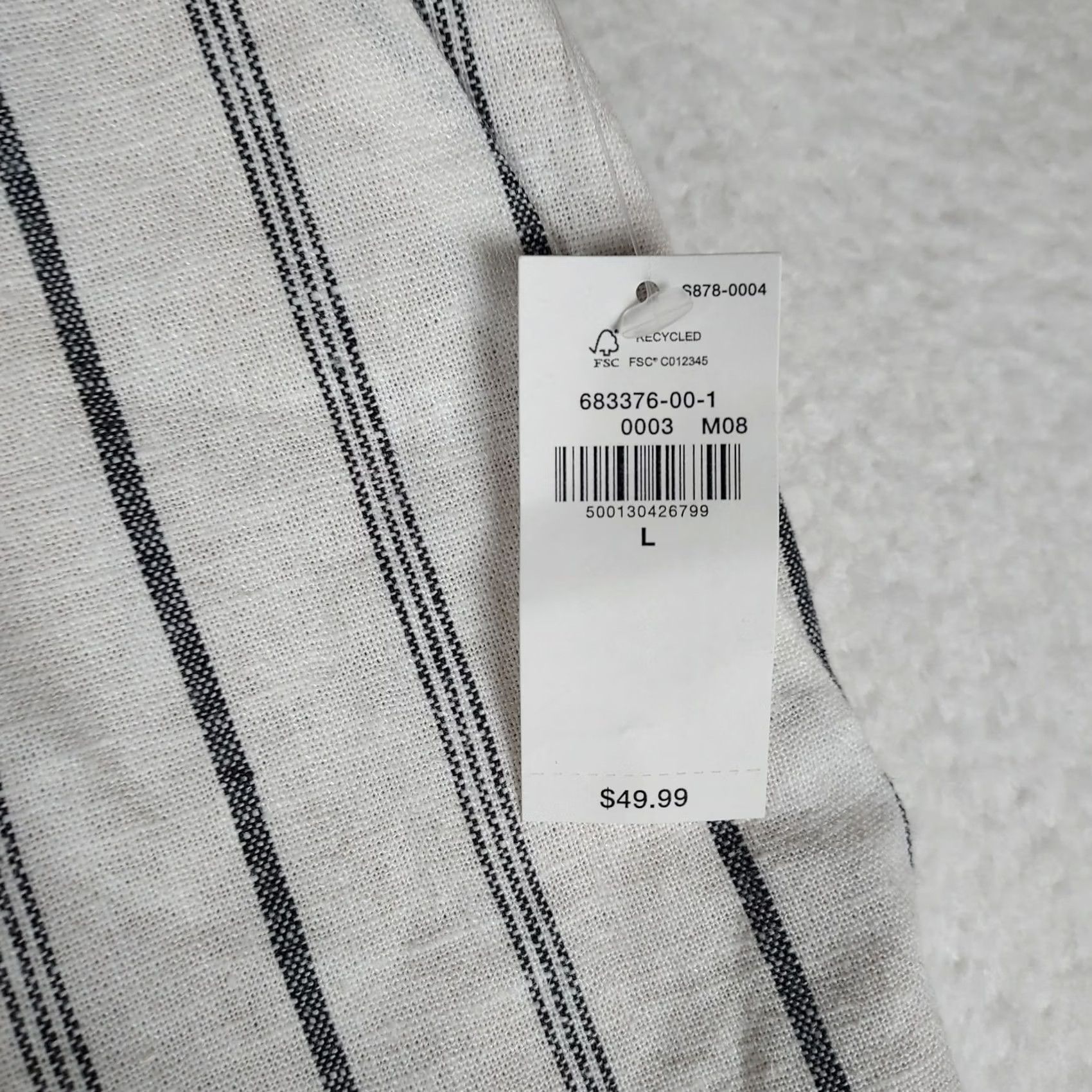 Old Navy Old Navy Women’s L Taylor Wide Leg Trouser Blue Striped Linen High Rise NWT Dress Pants Casual Summer Spring Fall Wide-Leg Pants Mens Womens Girls Size 36" / US 14 / IT 50 - 7 Thumbnail