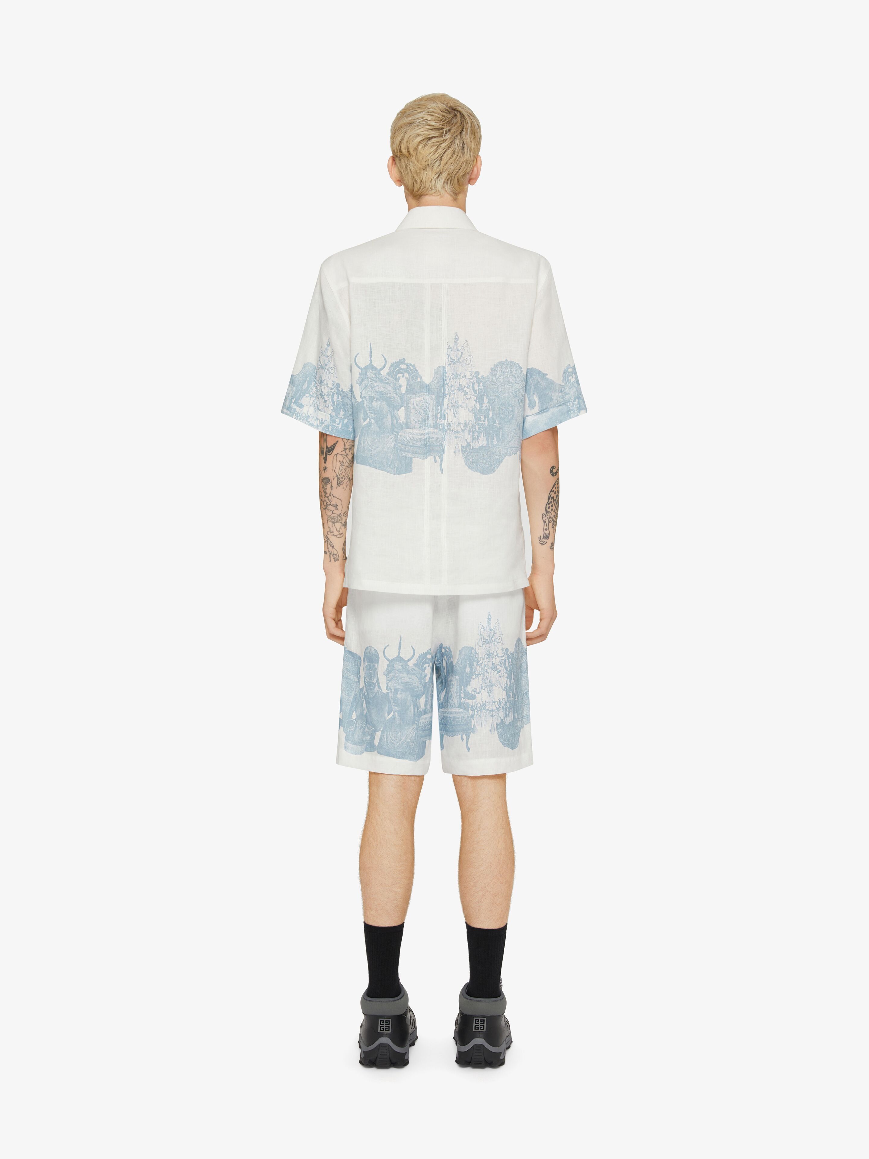 Givenchy o1mle0426 Shirt With Hubert Object Print Shirt in White/Blue Size US M / EU 48-50 / 2 - 4 Thumbnail