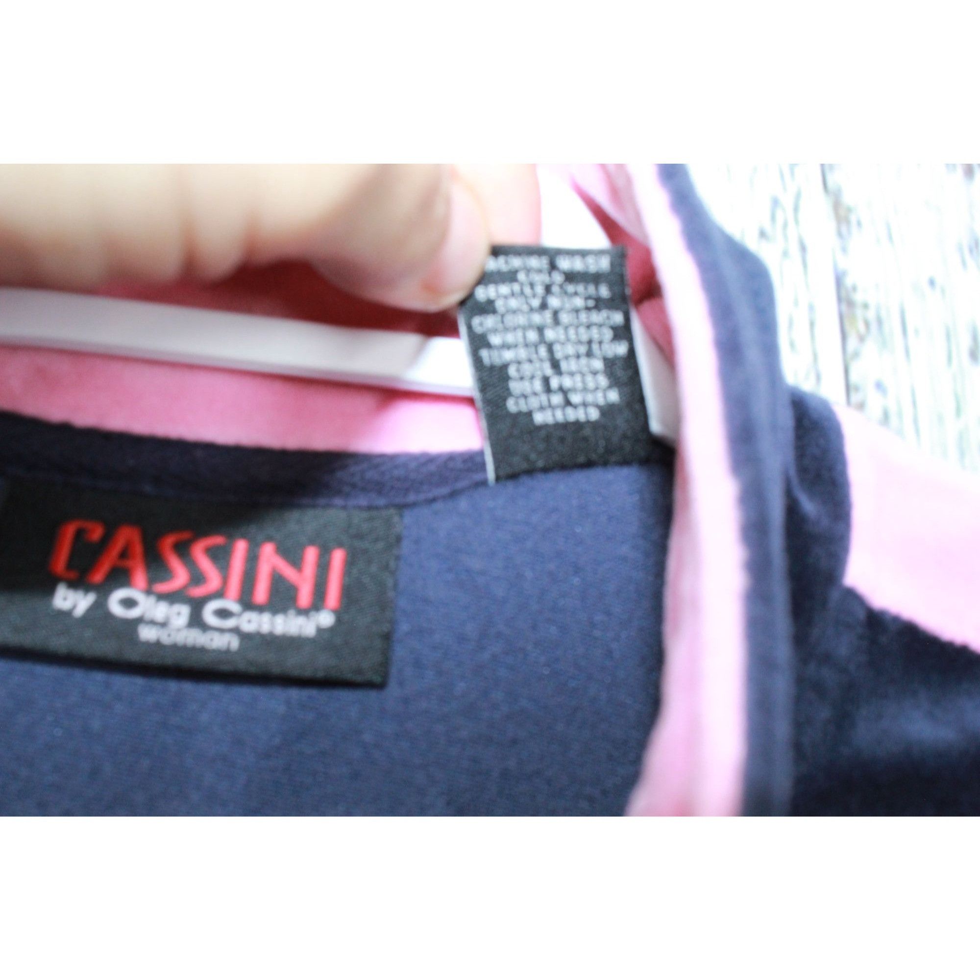 Oleg Cassini Cassini Blue Pink Velour Zip Up Track Sweater Size M / US 6-8 / IT 42-44 - 4 Thumbnail