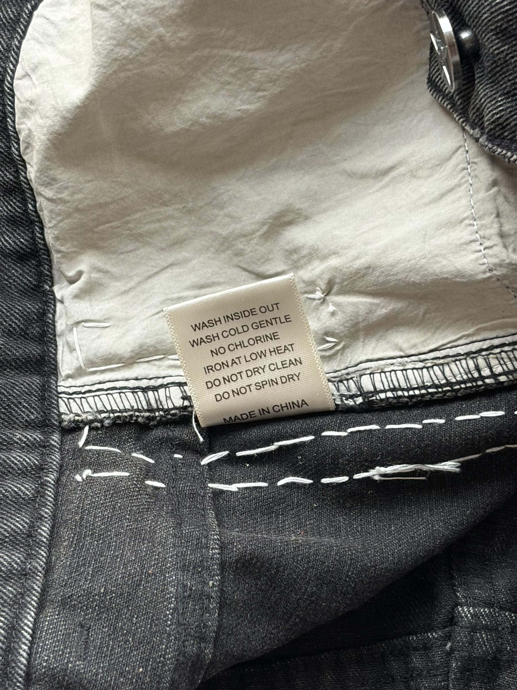 Vale Vale Forever Washed Black Crystal Sirens Denim Shorts Jorts Size US 36 / EU 52 - 6 Thumbnail