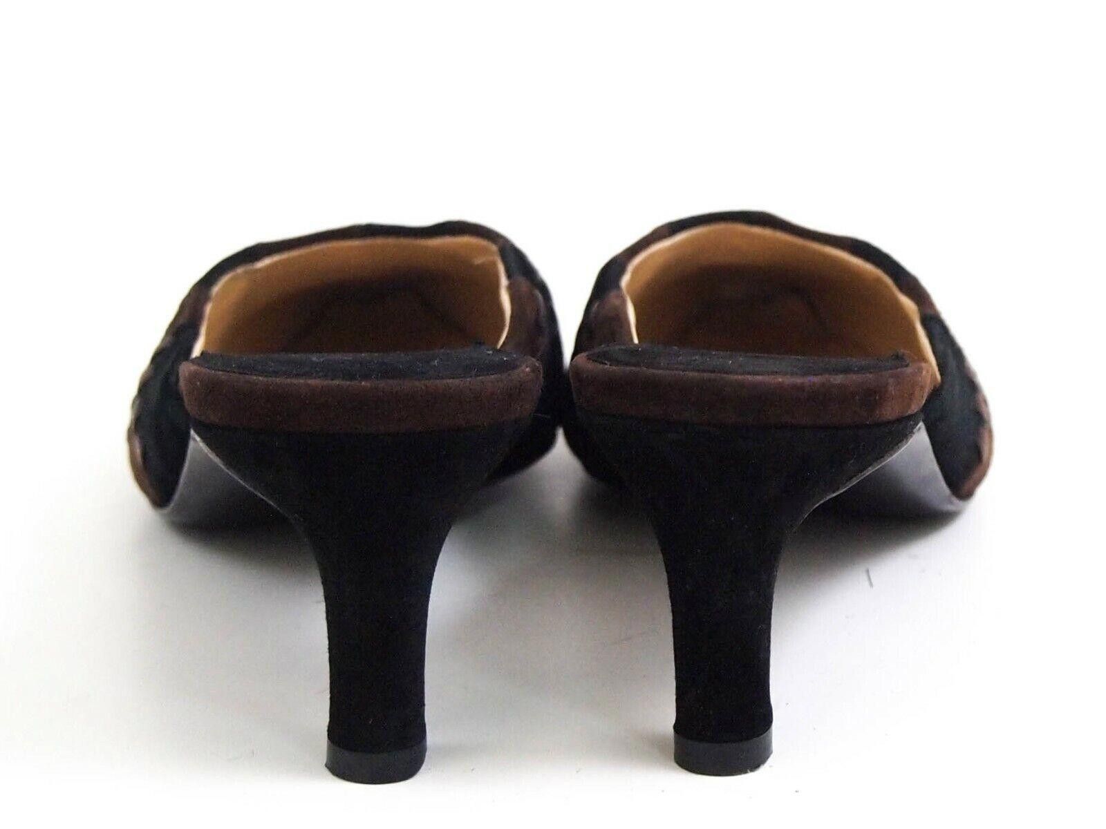 Salvatore Ferragamo Ferragamo Mules Sandals Black Brown Suede EU 37 US 6.5 Size US 6.5 / IT 36.5 - 7 Thumbnail