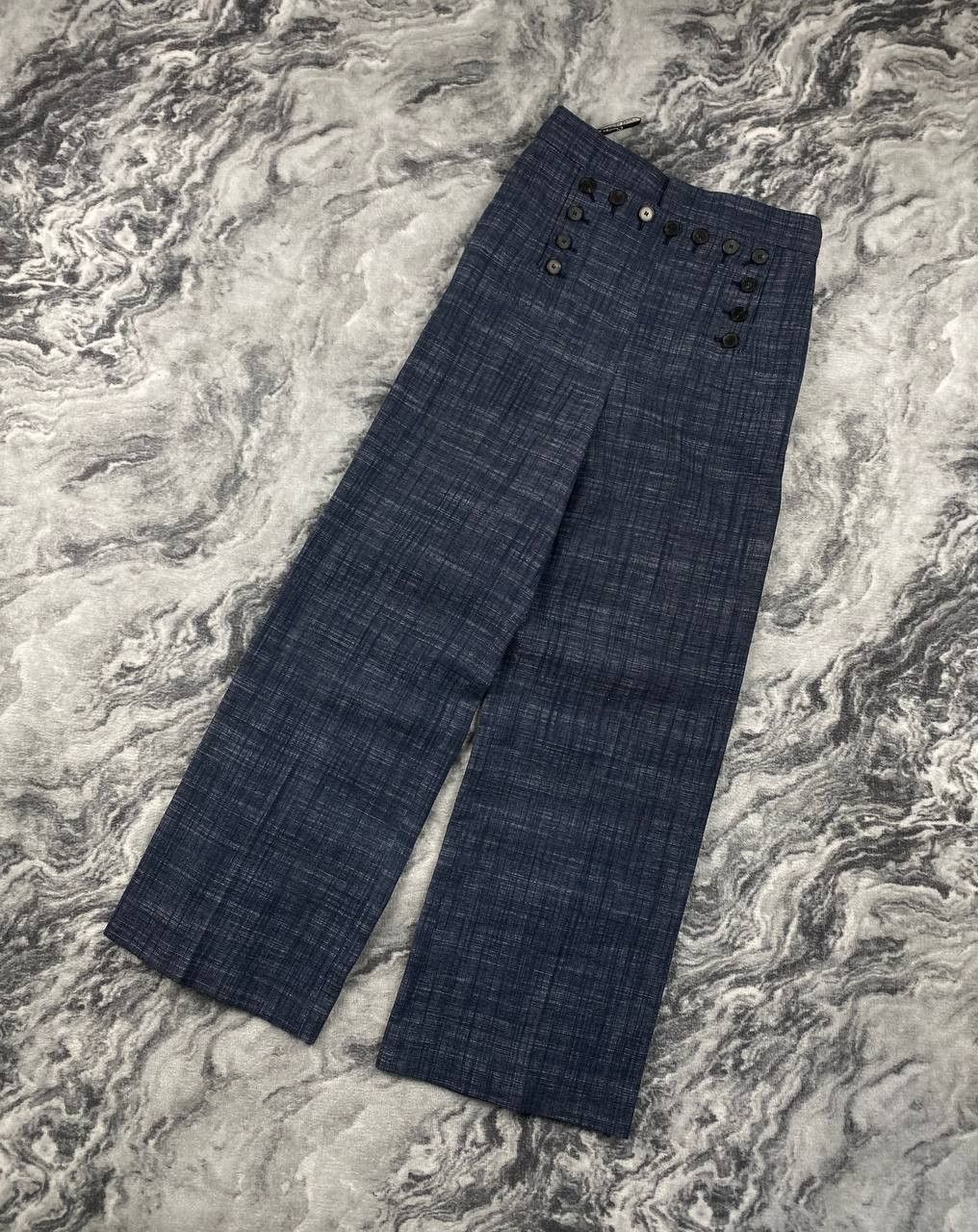 Dior Christian Dior Sailor Front Wide Trousers Women Size Xs Blue Size 28" / US 6 / IT 42 - 1 Thumbnail