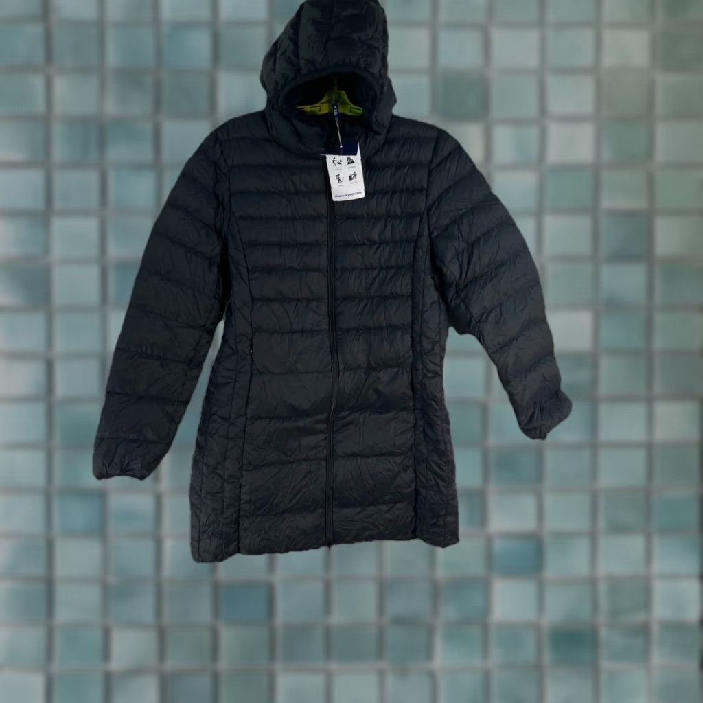 Vintage YZG Packable Down Puffer Coat Women Lightweight Jacket XL Black Hooded Coat Size XL / US 12-14 / IT 48-50 - 1 Thumbnail