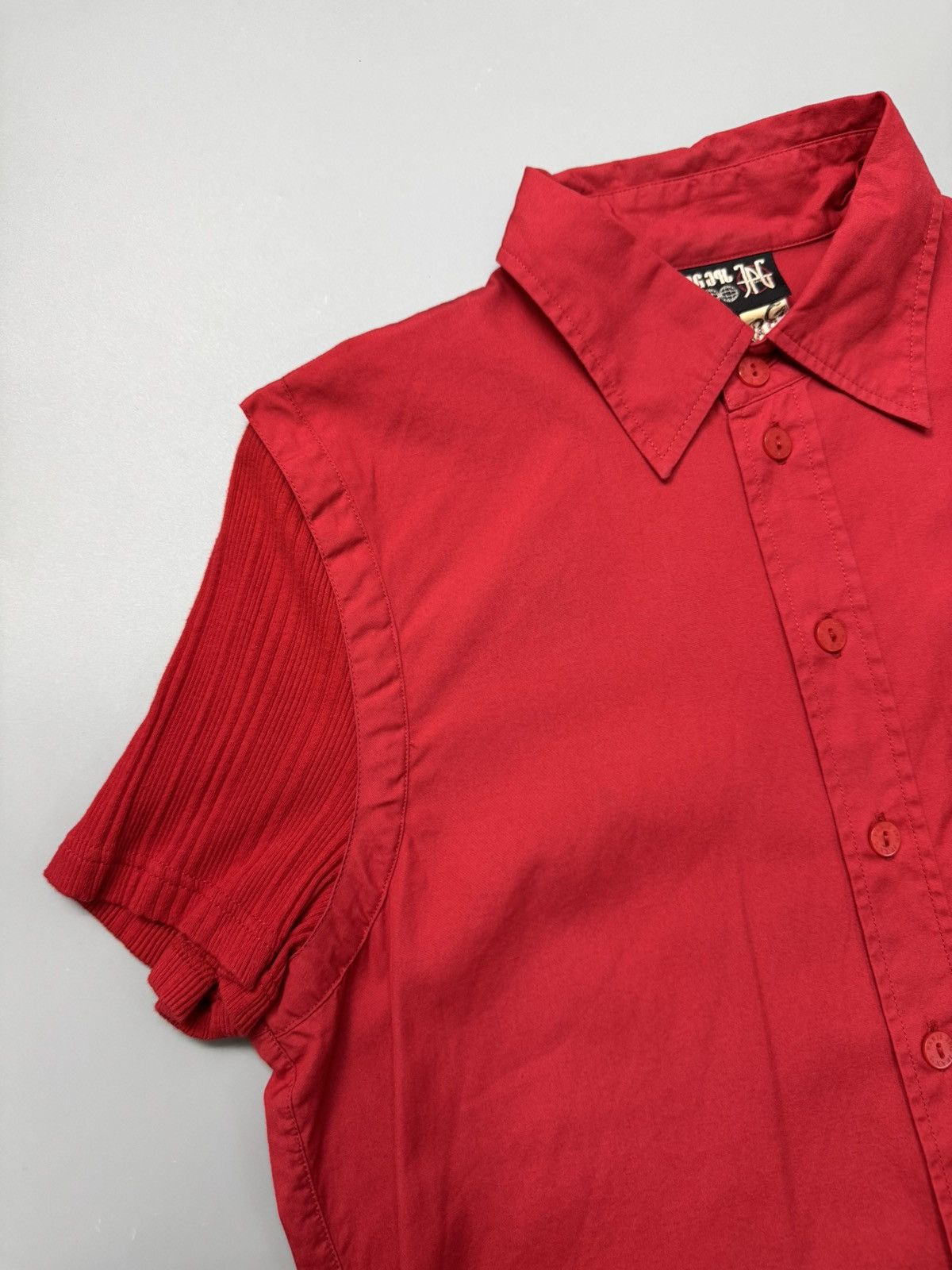 Jean Paul Gaultier 1990s Jean Paul Gaultier Pleated Sleeves Shirts Size US M / EU 48-50 / 2 - 2 Thumbnail