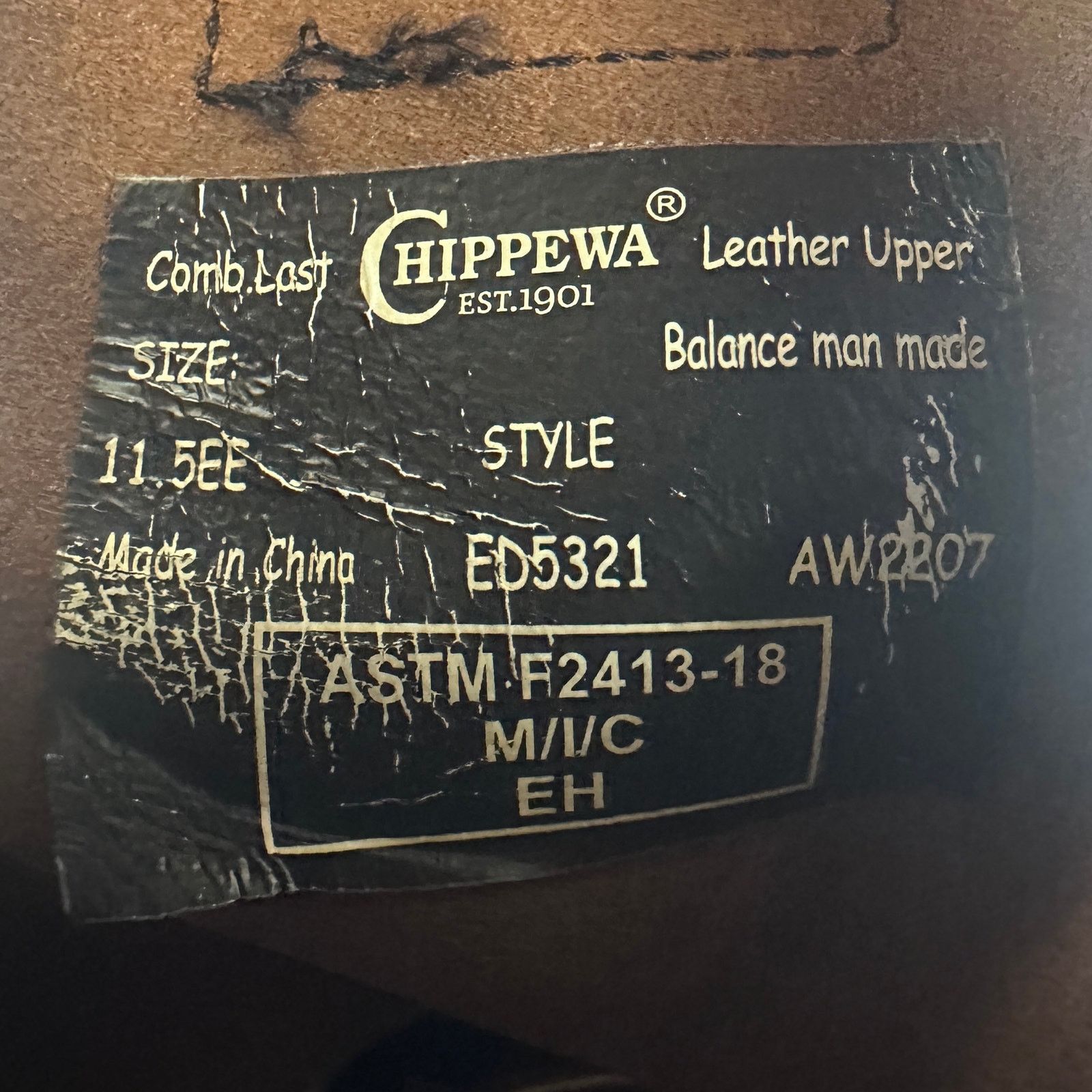 Chippewa Edge Walker 6" Lace-Up Brown Boot Size US 11.5 / EU 44-45 - 12 Thumbnail