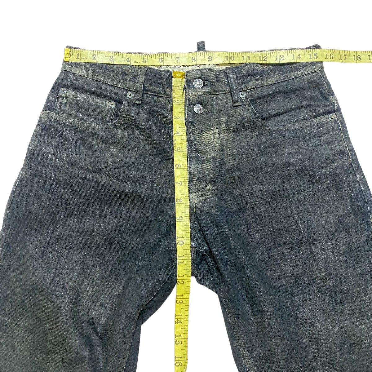 John Galliano John Galliano Black Dust Waxed Denim Jeans Size US 30 / EU 46 - 22 Thumbnail