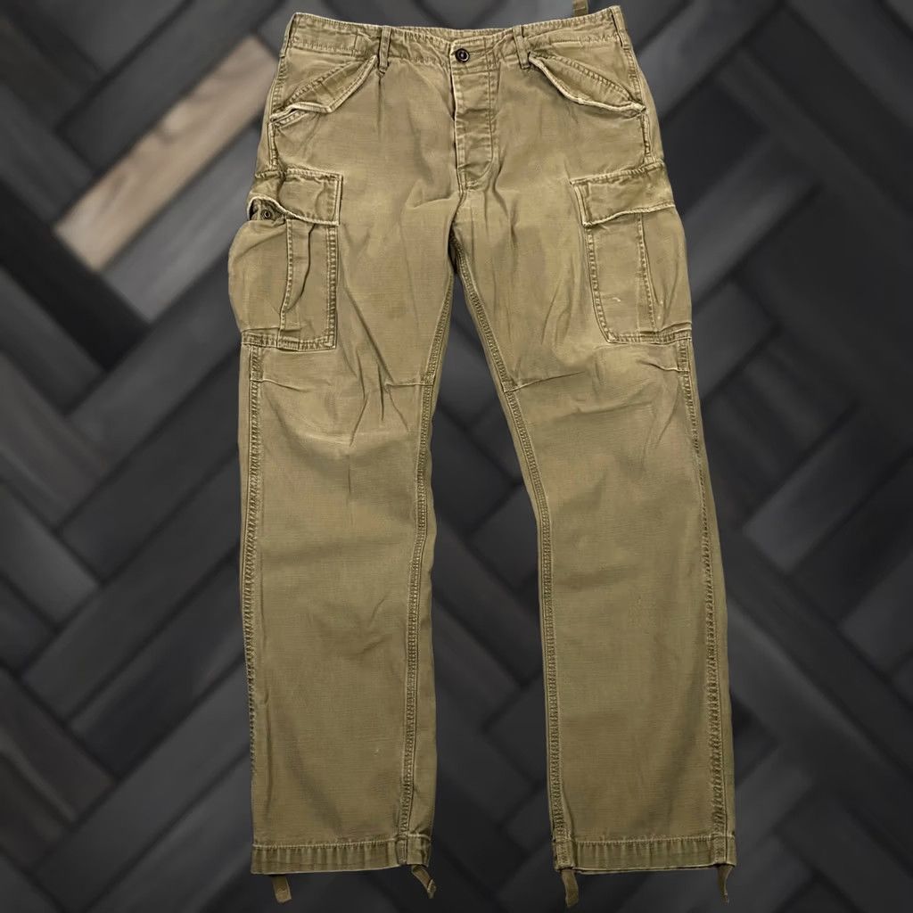 Buck Mason Buck Mason Pants Mens 34x30 Slim Fit Green Stone Twill Military Desert Cargo Size US 34 / EU 50 - 1 Thumbnail