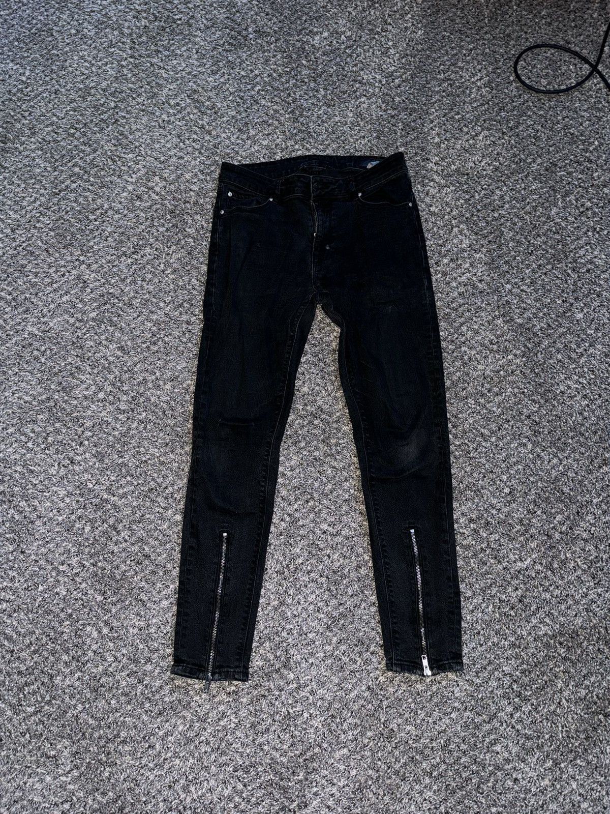 Other black zip jeans slim asos Size US 32 / EU 48 - 2 Thumbnail