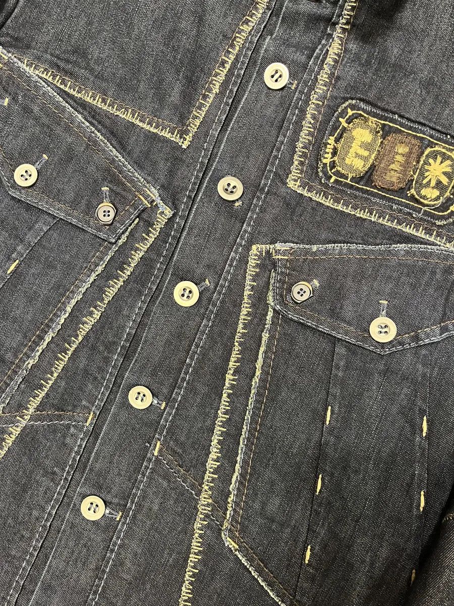 Marithe + Francois Girbaud AW2007 Marithé + François Girbaud Patch Brut Denim Jacket Size US M / EU 48-50 / 2 - 11 Thumbnail