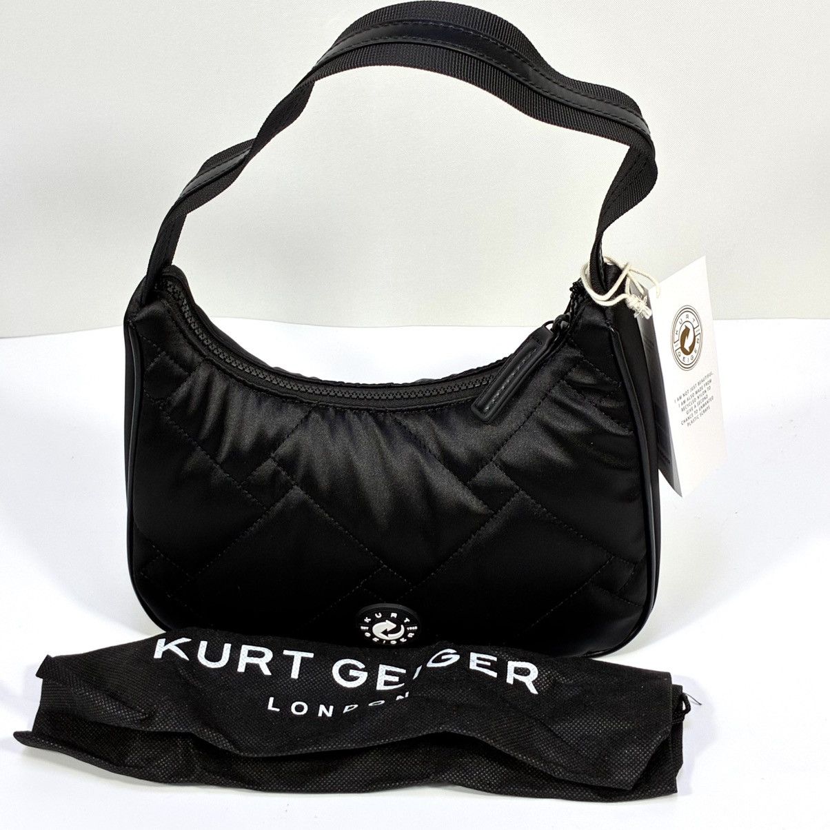 Kurt Geiger Kurt Geiger London Recycled Quilted Shoulder Hobo Bag Black Size ONE SIZE - 2 Thumbnail