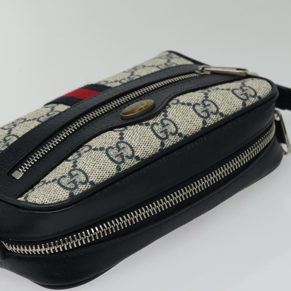 Gucci GUCCI GG Supreme Sherry Line Shoulder Bag Pvc Navy Red Size ONE SIZE - 6 Thumbnail