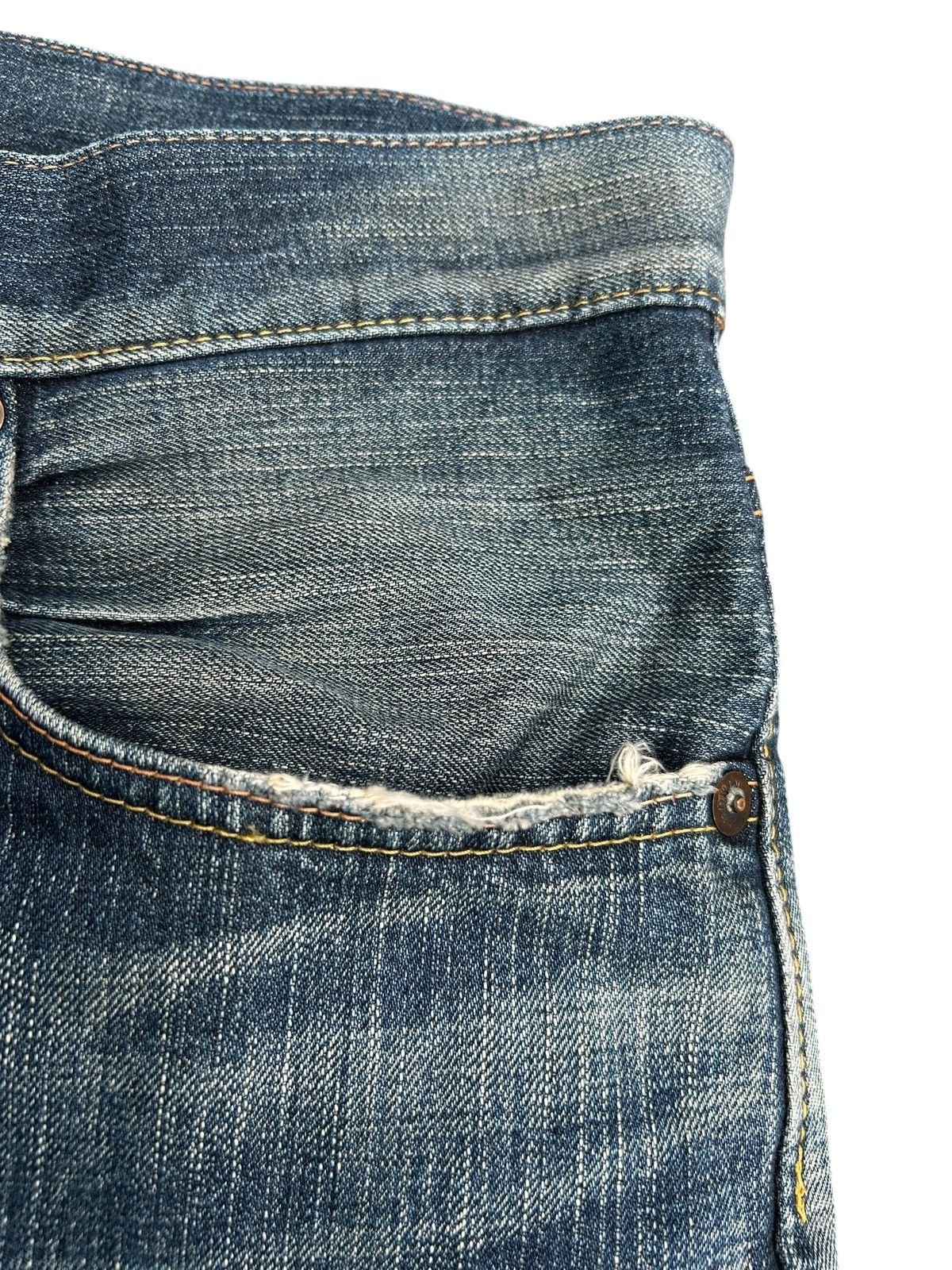 Kapital Vintage Edwin 505V Selvedge Repair Distressed Denim Jeans Size US 36 / EU 52 - 12 Thumbnail
