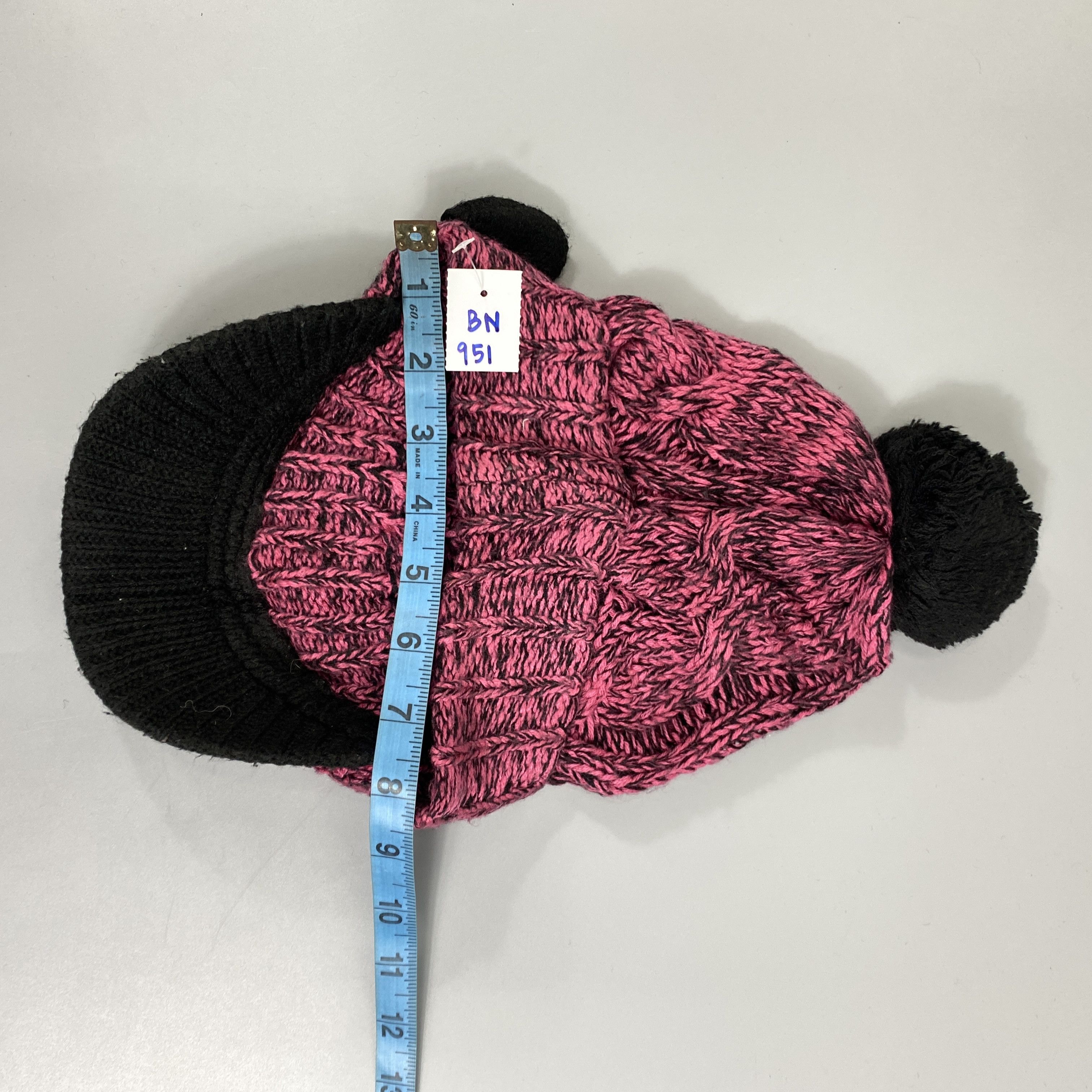 Japanese Brand Knitted Beanie Hats With Brim And Pom Pom -BN951 Size ONE SIZE - 7 Thumbnail