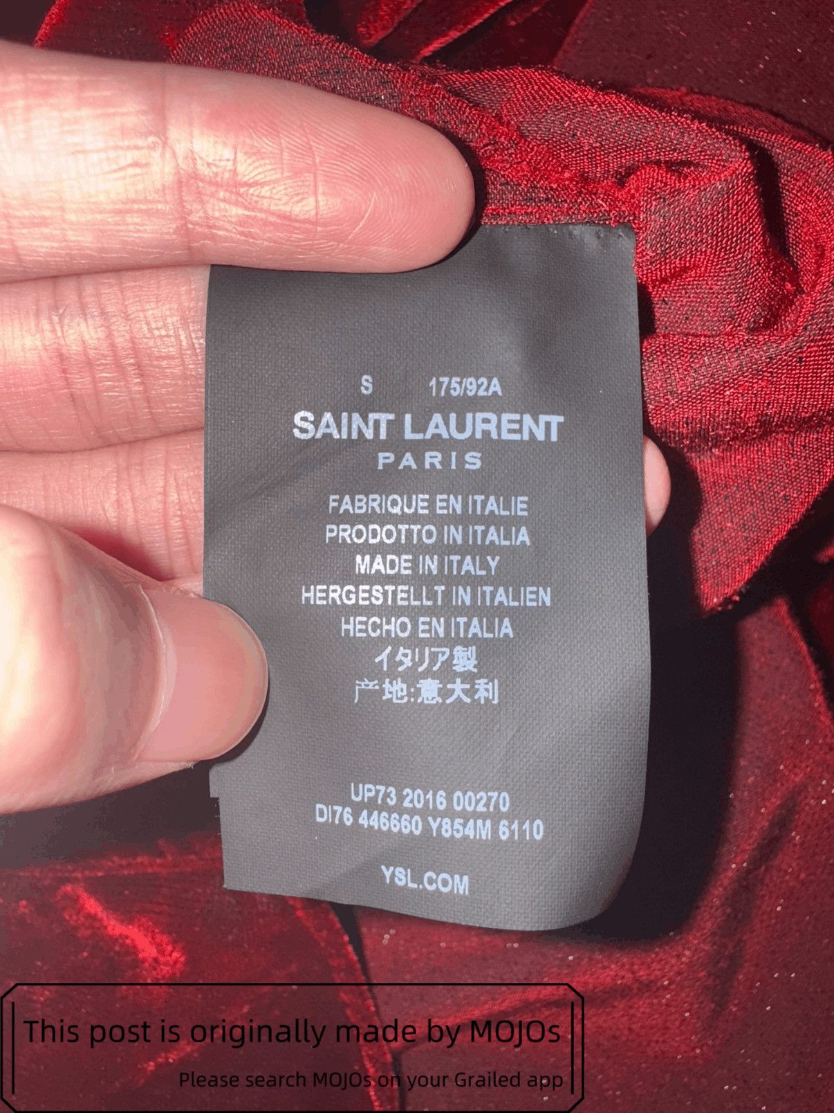 Saint Laurent Paris Saint Laurent Paris 16AW Velvet Western Shirt mojos1718 Size US S / EU 44-46 / 1 - 8 Thumbnail