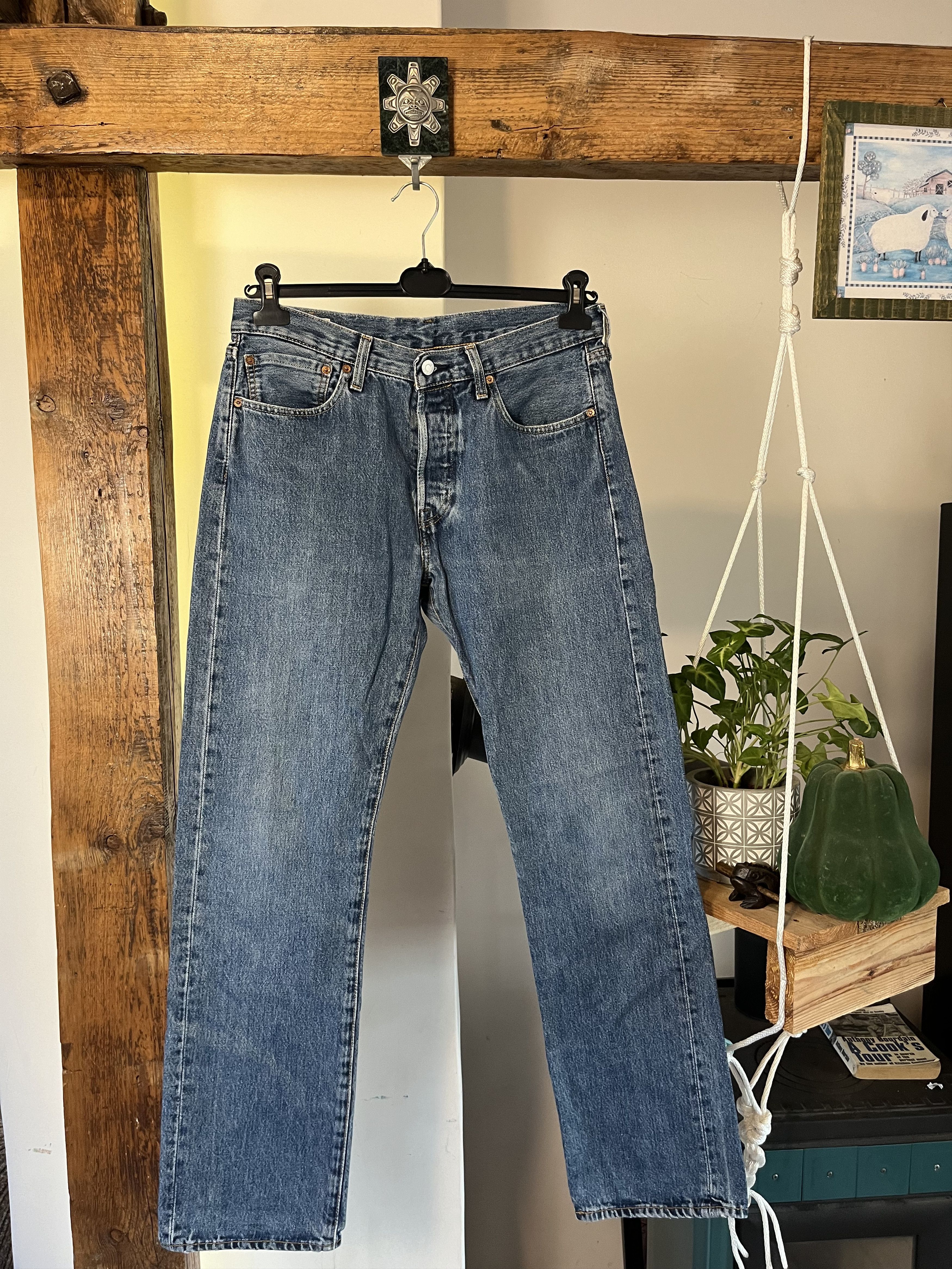 Levi's Levi's Premium 501 Big E Washed Blue Denim Size US 31 - 1 Thumbnail
