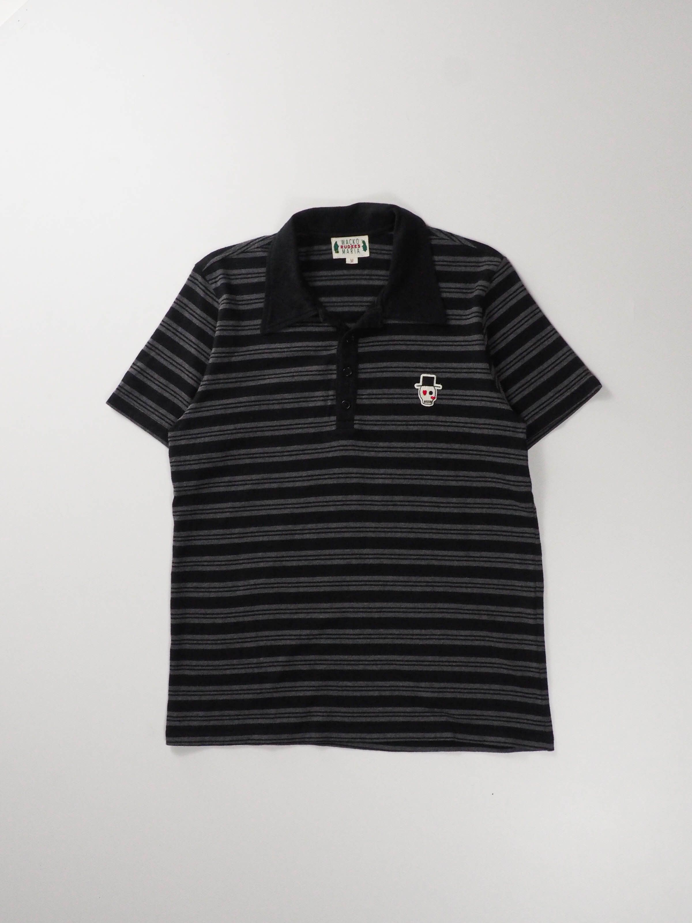 Wacko Maria Wacko Maria Striped Polo Shirt with Embroidered Hat Skull Size US S / EU 44-46 / 1 - 1 Thumbnail