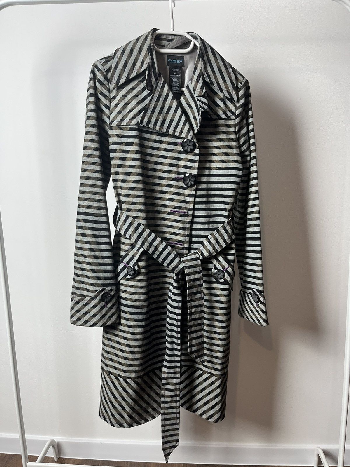 Custo Barcelona Custo Barcelona Stripped Trench Coat Jacket Size S / US 4 / IT 40 - 1 Thumbnail