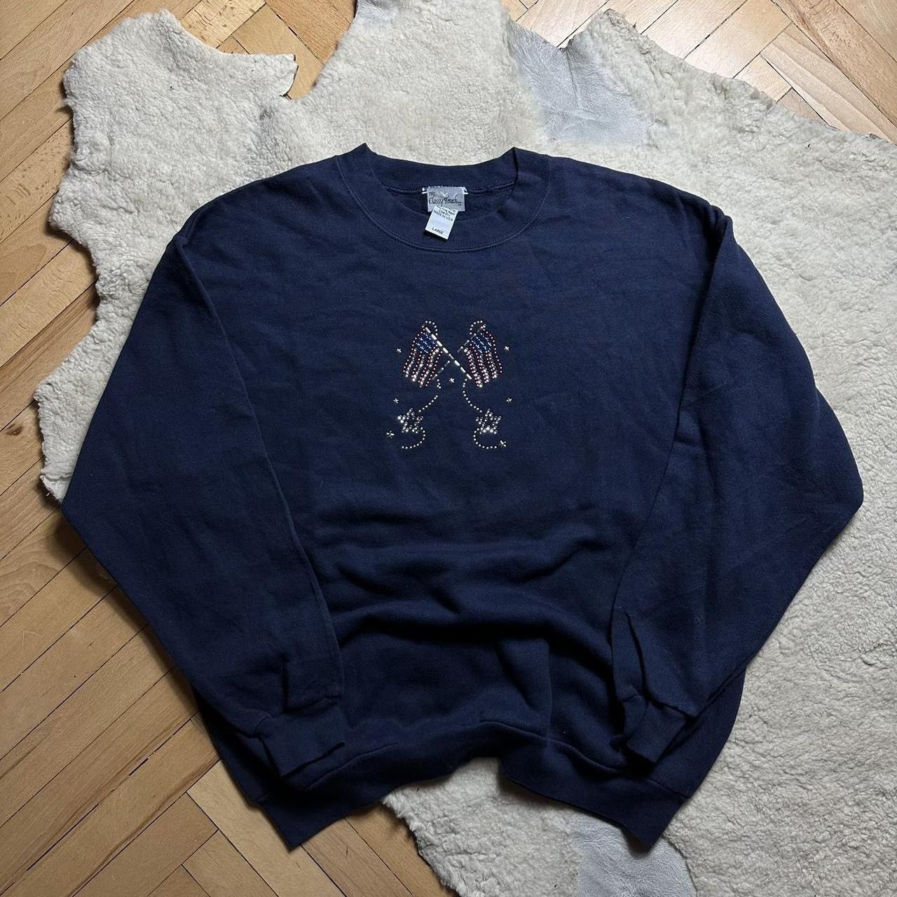Vintage Vintage 90s USA flag sweatshirt Size US L / EU 52-54 / 3 - 1 Thumbnail