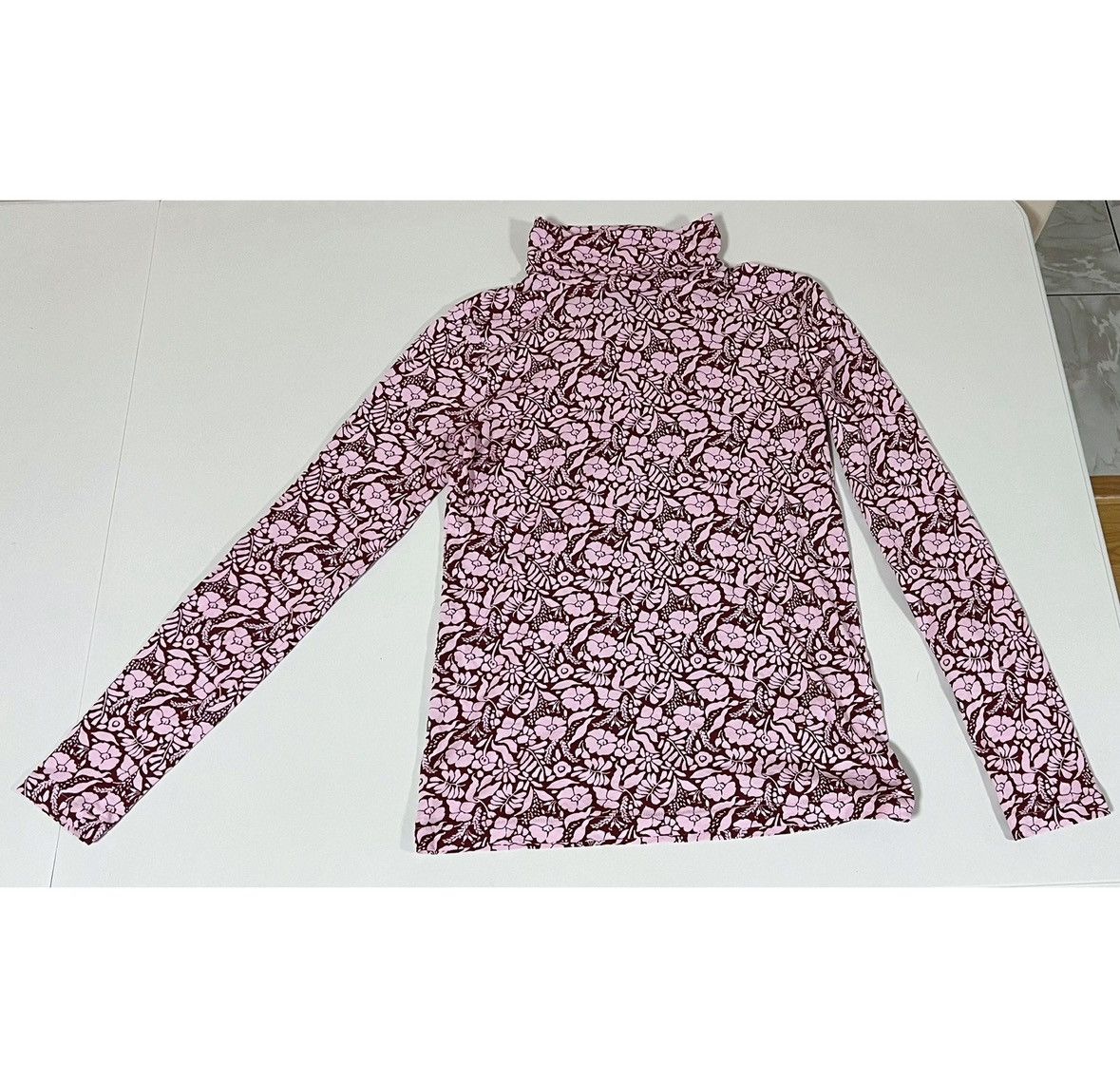 J.Crew J. Crew Pink Floral Turtleneck Shirt Top Blouse Size XS 🌺✨ Size XS / US 0-2 / IT 36-38 - 2 Thumbnail