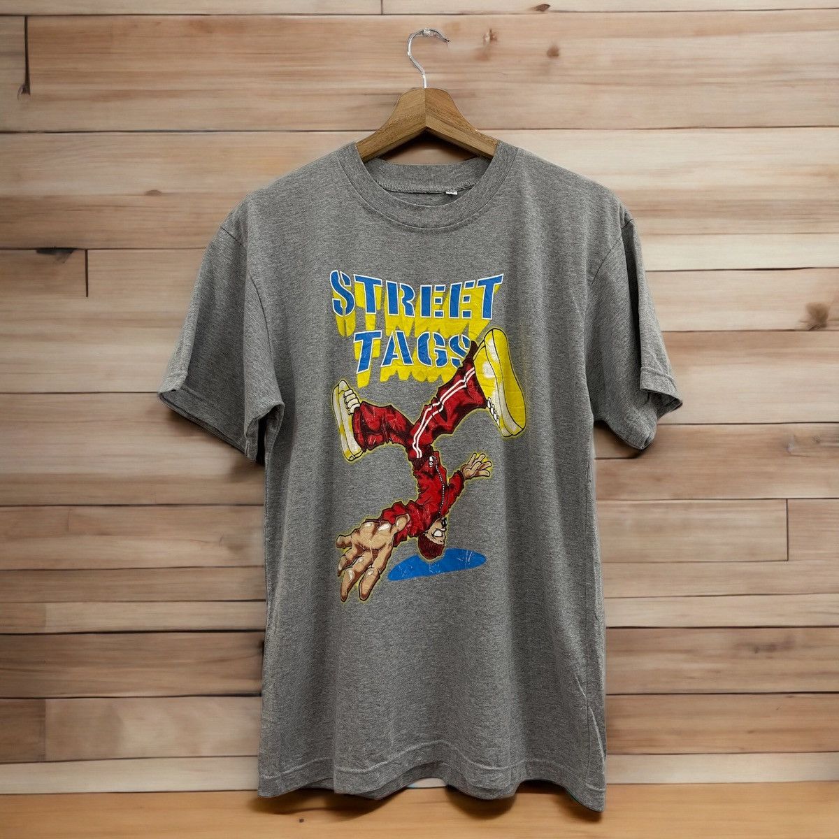 image of Rap Tees x Skategang Vintage Street Tags Hip Hop Rap T-Shirt in Grey, Men's (Size Medium)