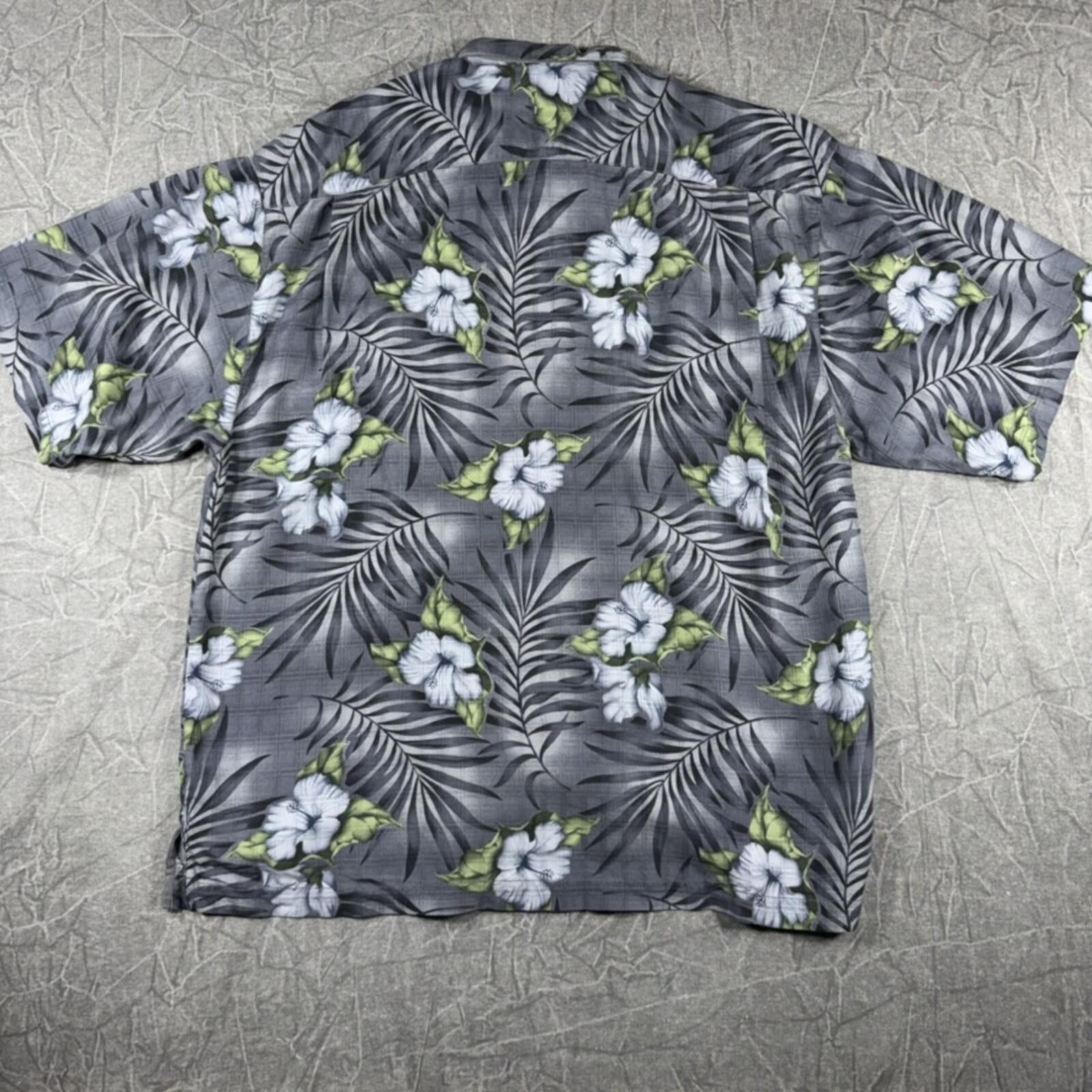 Tommy Bahama Tommy Bahama Shirt Men's M Grey Flowers Silk VTG Size US M / EU 48-50 / 2 - 8 Thumbnail