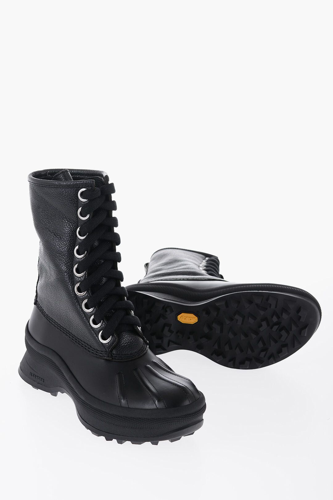 Jil Sander Leather Combat Boots with Vibram Sole Size US 5 / IT 35 - 1 Thumbnail