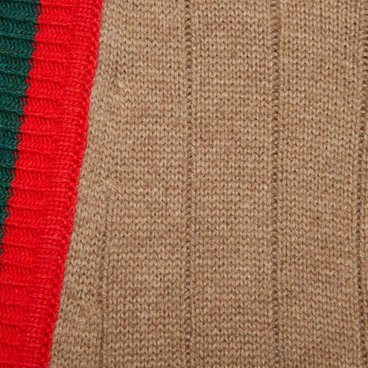 Gucci o1s1wg110925 Rib Knit Camel Cardigan With Web in Multicolor Size US XL / EU 56 / 4 - 8 Thumbnail