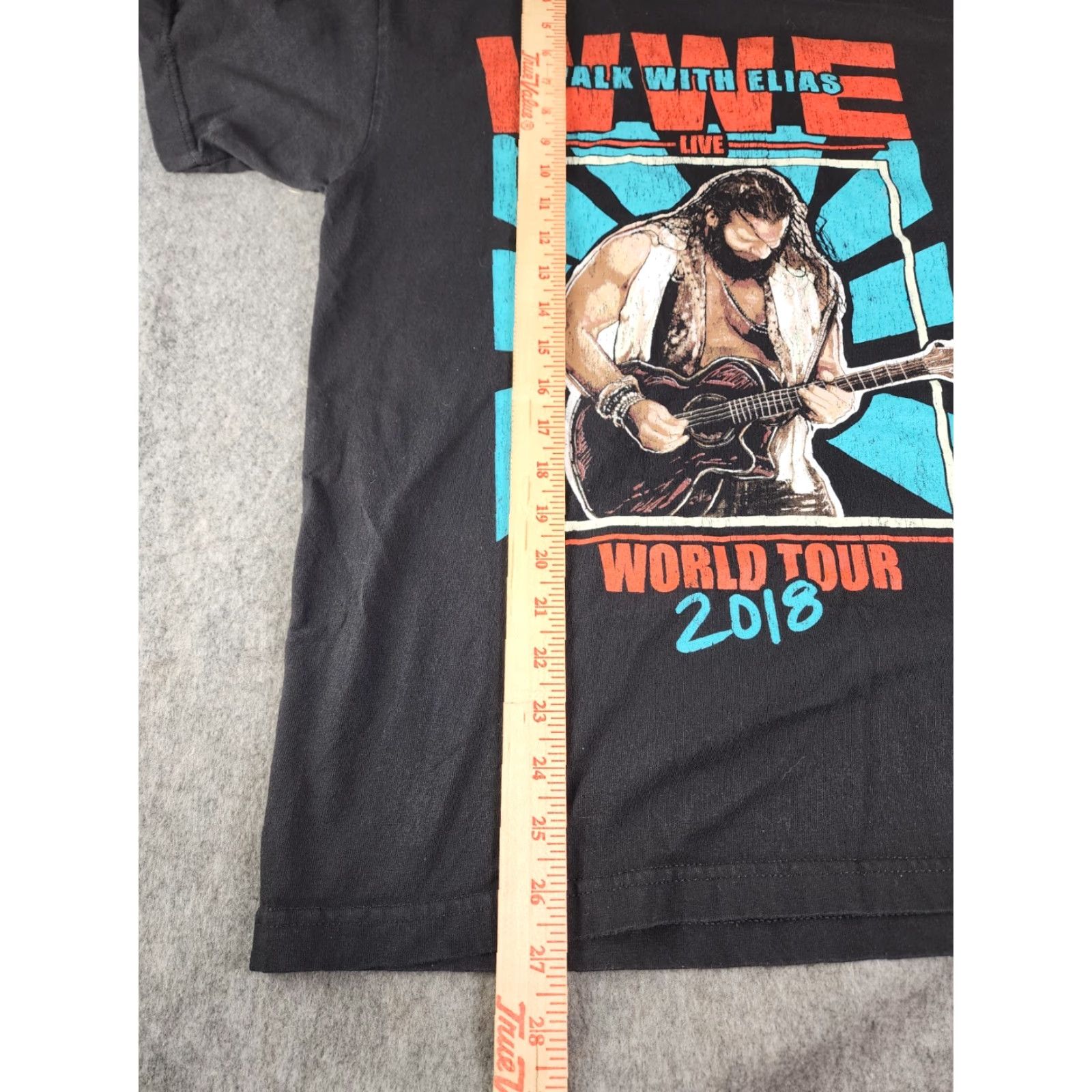 Vintage WWE Shirt Medium Black Walk With Elias World Tour 2018 Cotton T-Shirt Mens Short Sleeve Crew Neck Logo Graphic Print, Regular Fit, All Seasons Size US M / EU 48-50 / 2 - 7 Thumbnail
