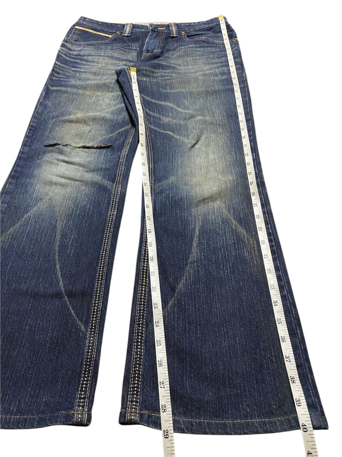 Edwin Vintage Edwin XVS Mud Wash Distressed Flare Jeans Size US 32 / EU 48 - 14 Thumbnail