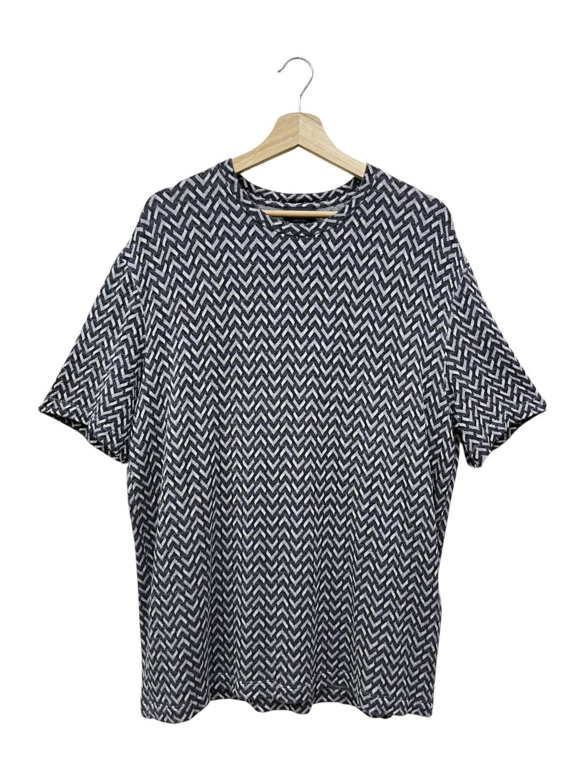 Giorgio Armani 🔥 Giorgio Armani Chevron Monogram Viscose Tee 50 Size L / US 10 / IT 46 - 1 Thumbnail