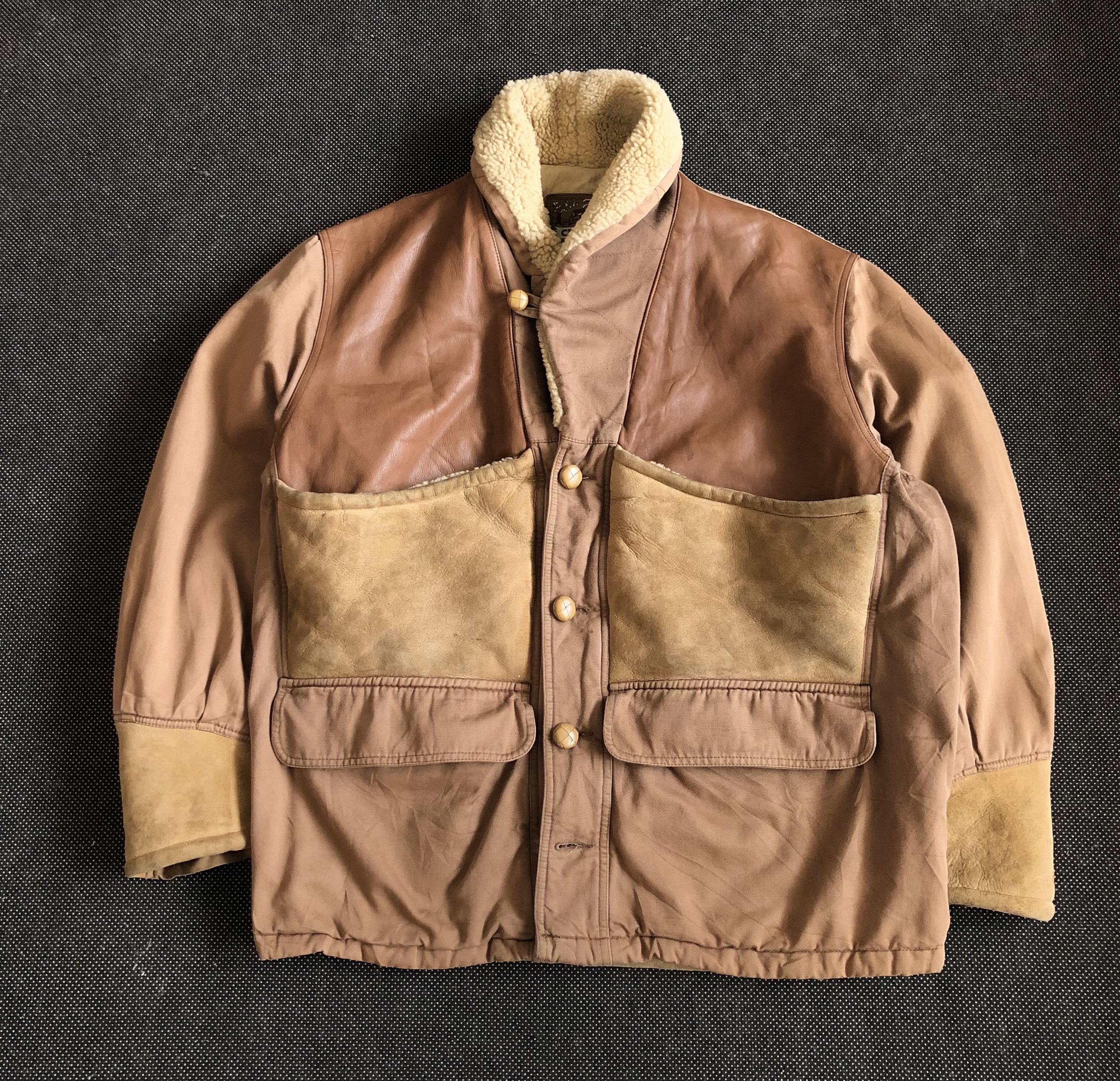 Chevignon RARE🔥VINTAGE CHEVIGNON YOKES LEATHER SHEARLING JACKET Size US XL / EU 56 / 4 - 1 Thumbnail