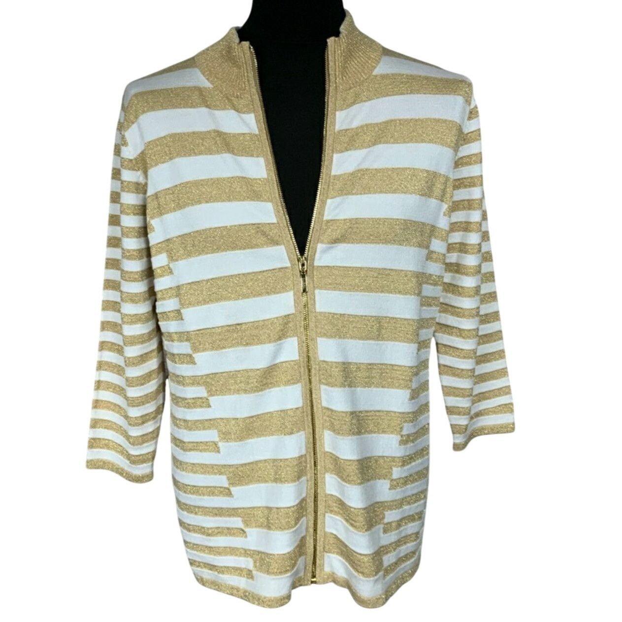 Other Belldini Striped Metallic Cardigan Jacket Plus XXL Gold Full Size XXL / US 16-18 / IT 52-54 - 6 Thumbnail