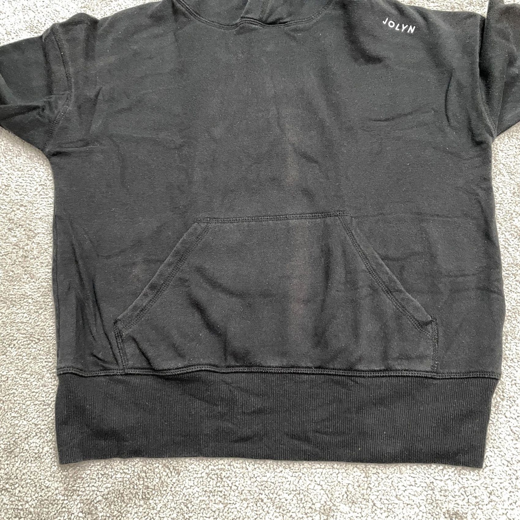 Vintage Jolyn Hoodie Pullover XS Black Embroidered Logo Pockets Womens Size XS / US 0-2 / IT 36-38 - 6 Thumbnail