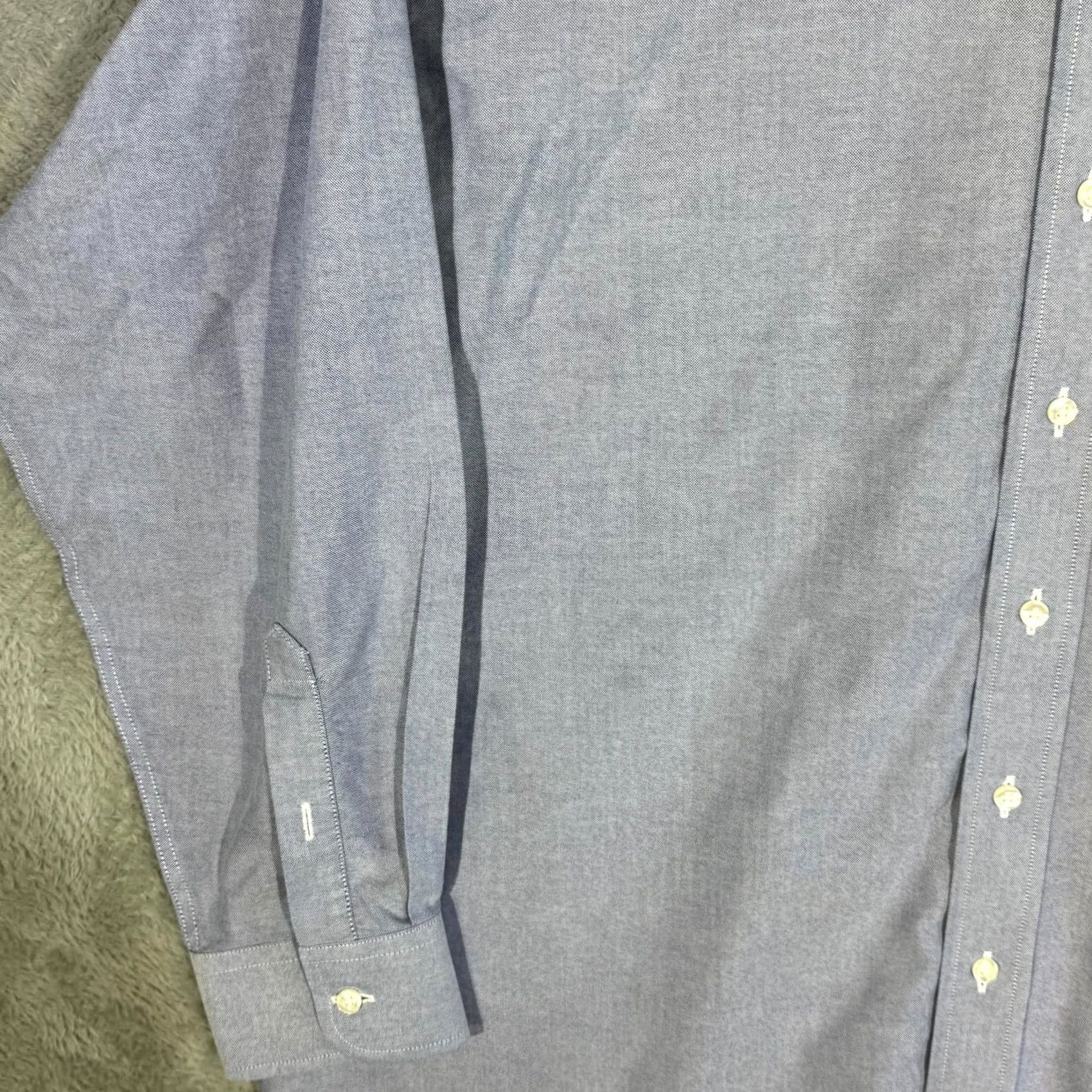 Roundtree & Yorke Gold Label Dress Shirt Purple Solid 100% Cotton Long Sleeve Button-Down Mens Regular XL? 17.5×35 Size 46R - 3 Thumbnail