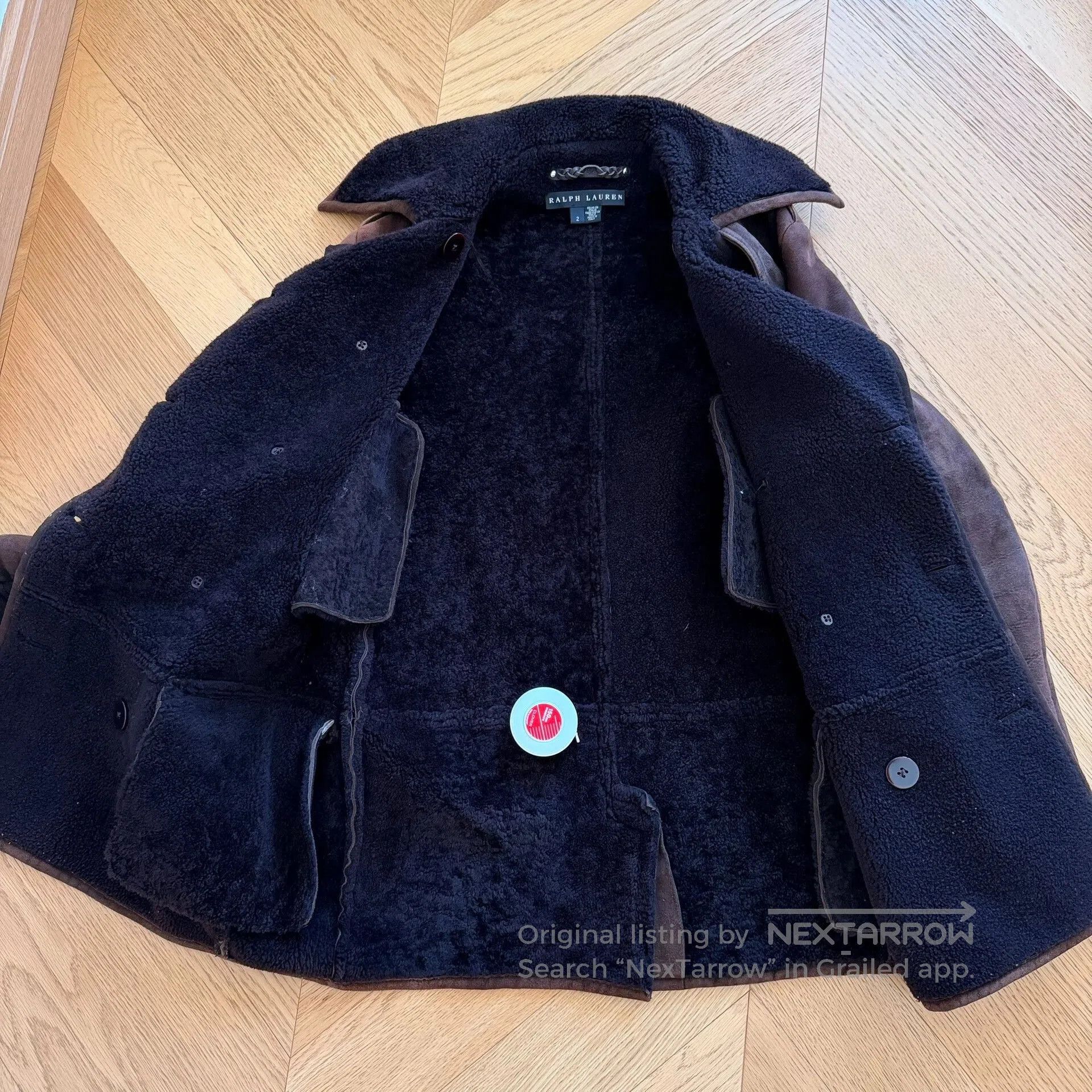RLX Ralph Lauren Black Shearling Long Coat by Ralph Lauren. Size M / US 6-8 / IT 42-44 - 4 Thumbnail