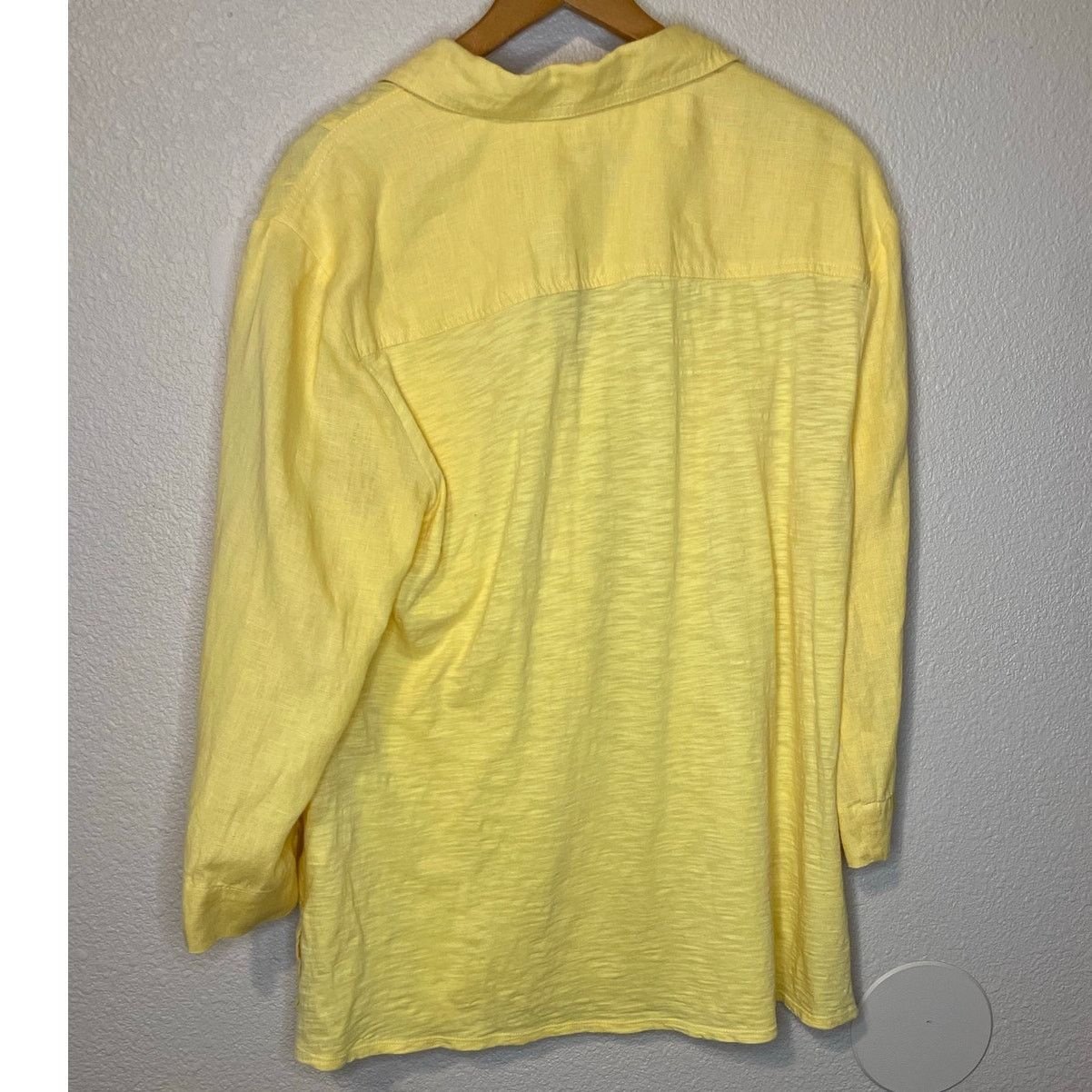 Other JM Collection Linen Cotton Yellow Button Up Top 14 Size XL / US 12-14 / IT 48-50 - 3 Thumbnail
