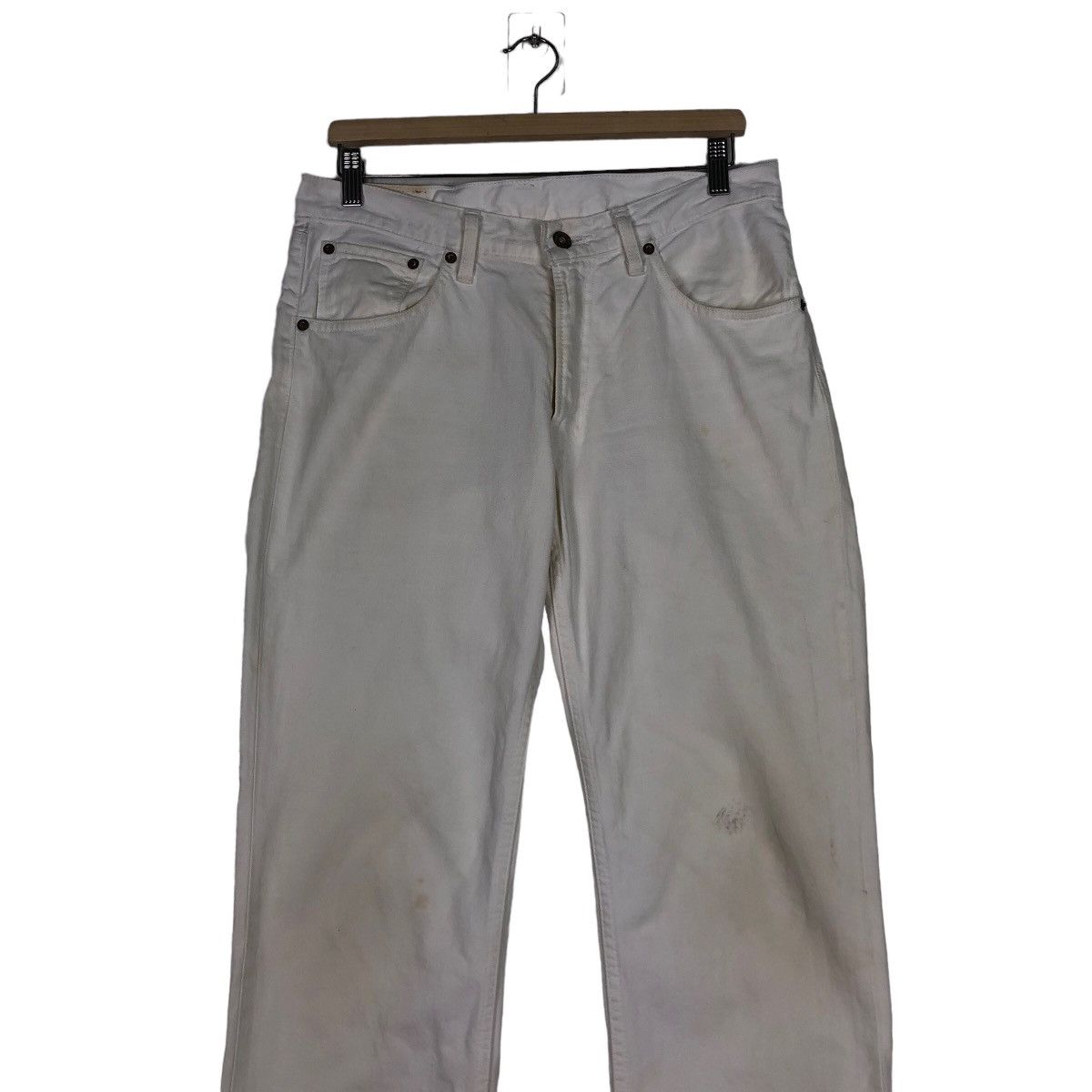 Levi's 🔥Used Stain Vintage Levis White Denim Jeans Size US 34 / EU 50 - 4 Thumbnail