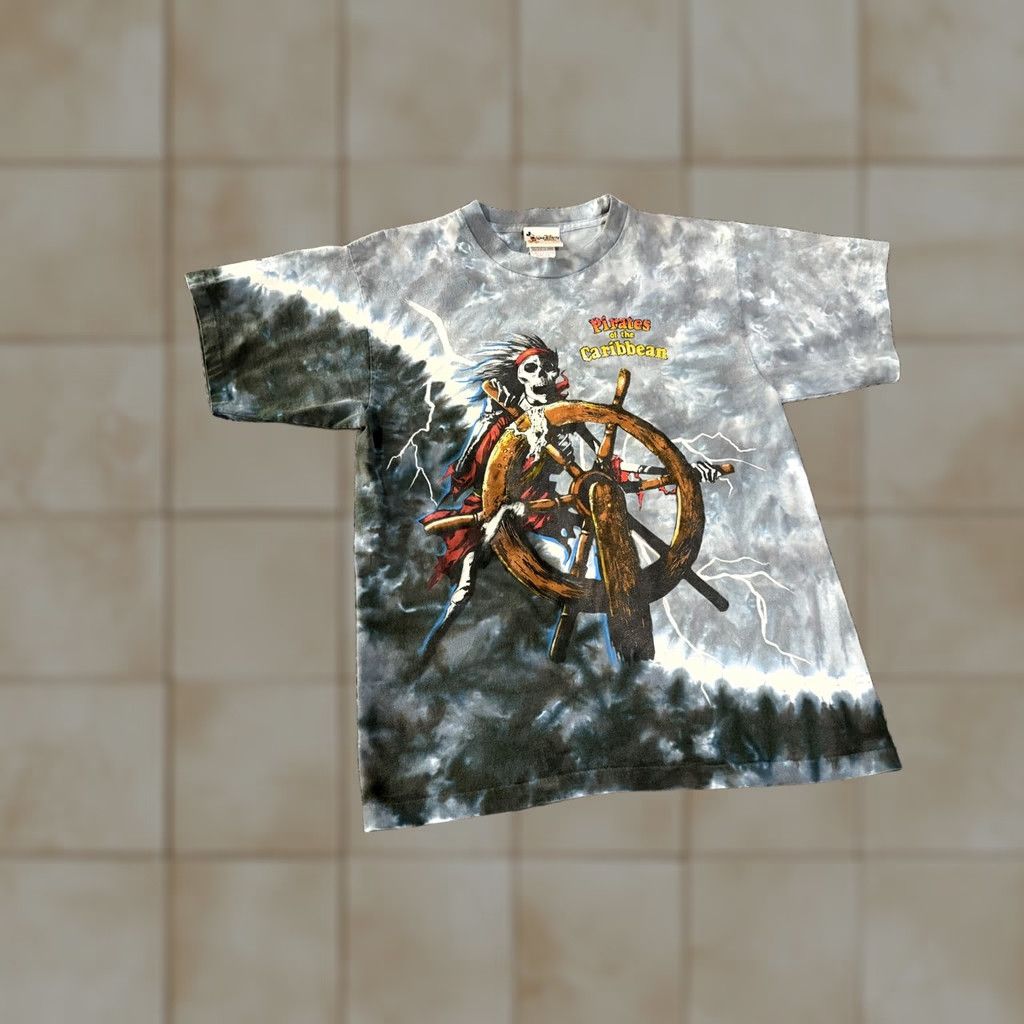 Disney VINTAGE Walt Disney World Shirt Mens Medium Pirates of the Caribbean Tie Dye Made USA Size US M / EU 48-50 / 2 - 1 Thumbnail