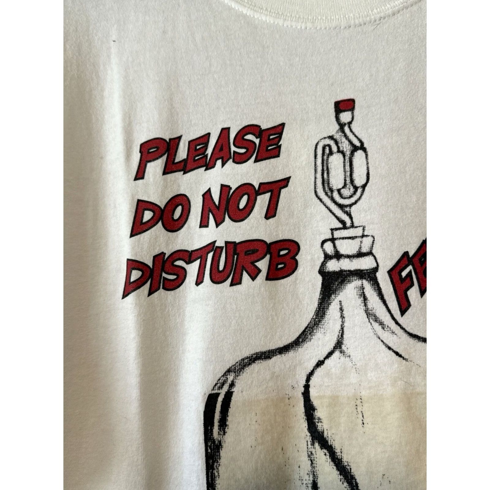 Gildan VINTAGE Beer Brewing T Shirt Homebrew Do Not Disturb Fermenting XL White 90s Mens Size US XL / EU 56 / 4 - 2 Thumbnail