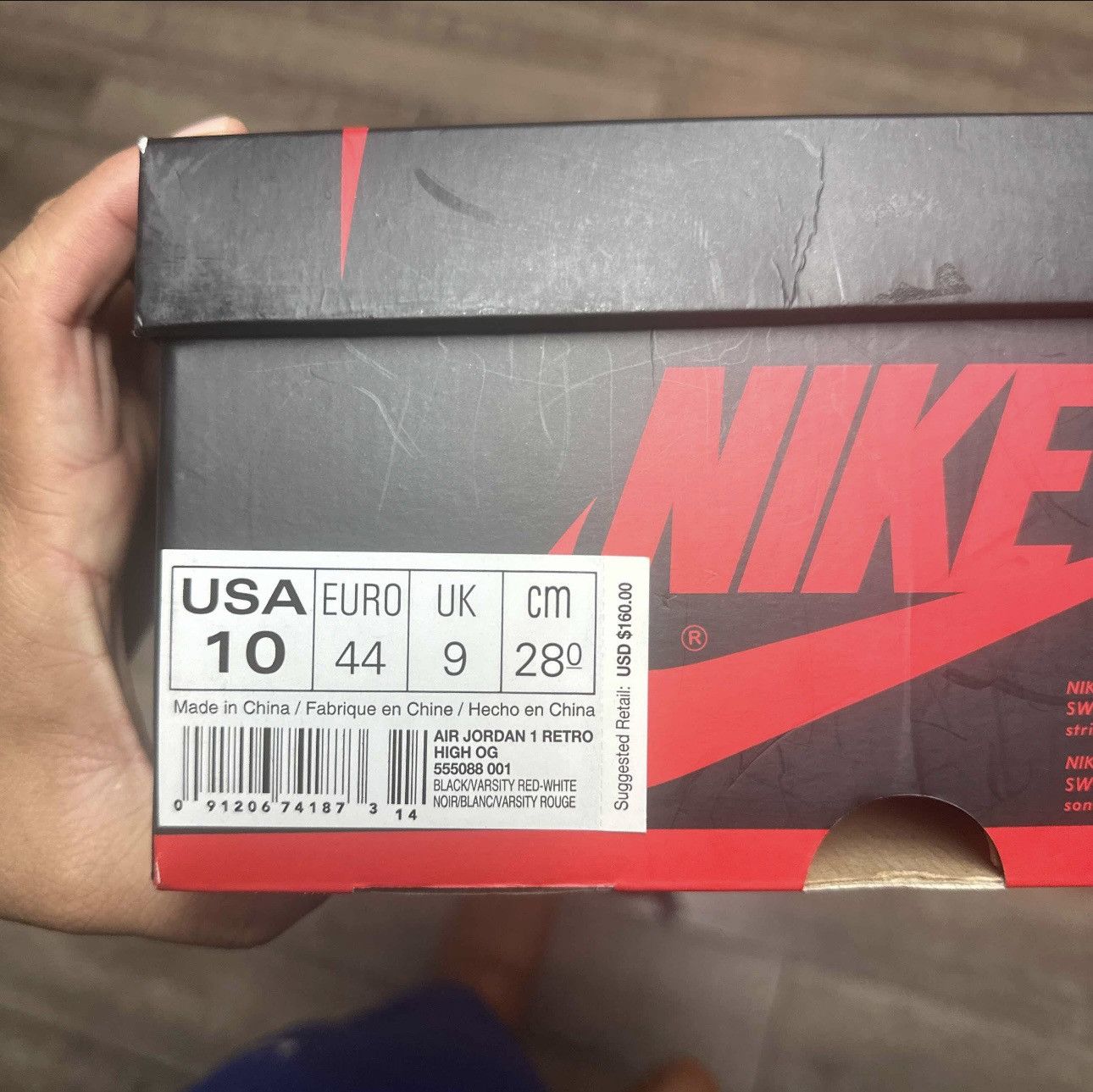 Nike Air Jordan 1 Retro High OG 'Banned' 2016 Size US 10 / EU 43 - 8 Thumbnail