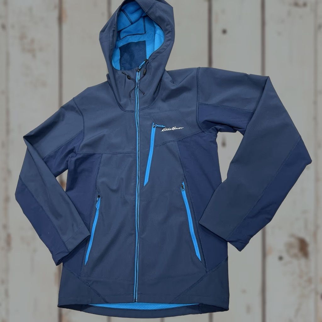 Eddie Bauer Eddie Bauer First Ascent Jacket Mens S Blue Hooded Softshell Windbreaker Stretch (Regular) Size US S / EU 44-46 / 1 - 1 Thumbnail